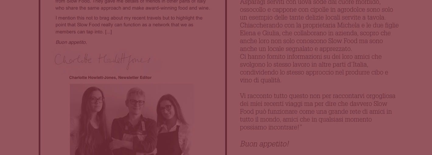 Slow Food crea amicizie e unisce appassionati: nel Dorset (UK) si parla di viaggi in Veneto e di Ca' de Memi