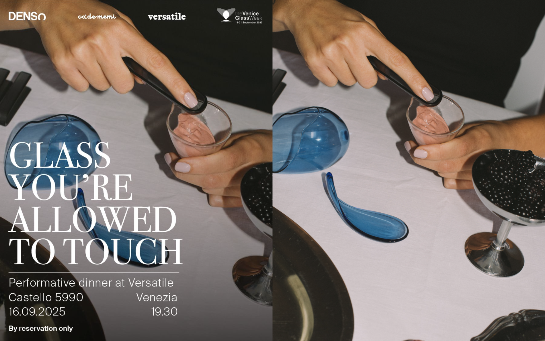 Cena Performativa Glass Week • Design Denso presso Versatile, Venezia