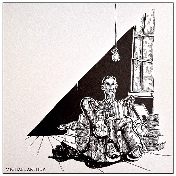 #drawing #sketchbook #cartoon #comics #comix #illustration #art #penandink #books #lightbulb #blackandwhite #thereader