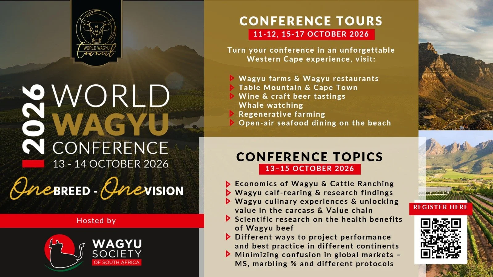 WORLD WAGYU CONFERENCE, OCTOBER 2026, SOUTH AFRICA