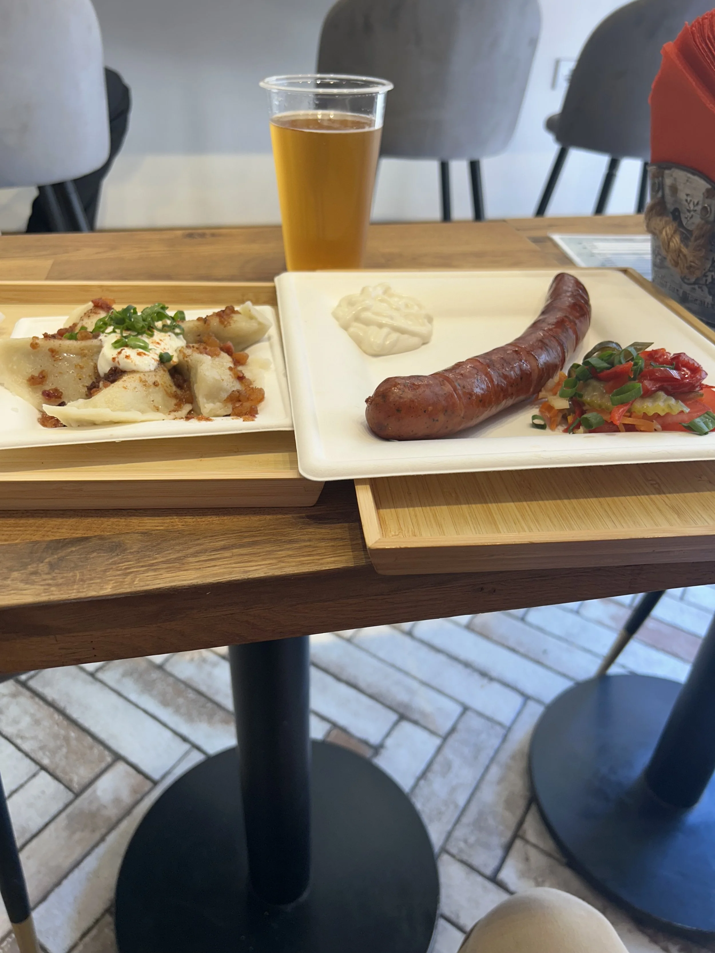 Polish sausage, Pierogi &amp; Beer