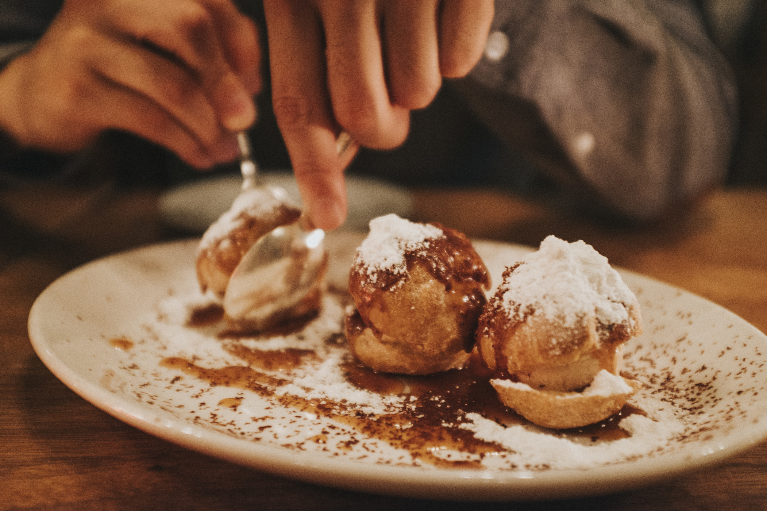 Foie gras ice cream profiteroles at Le Pigeon - need I say more?