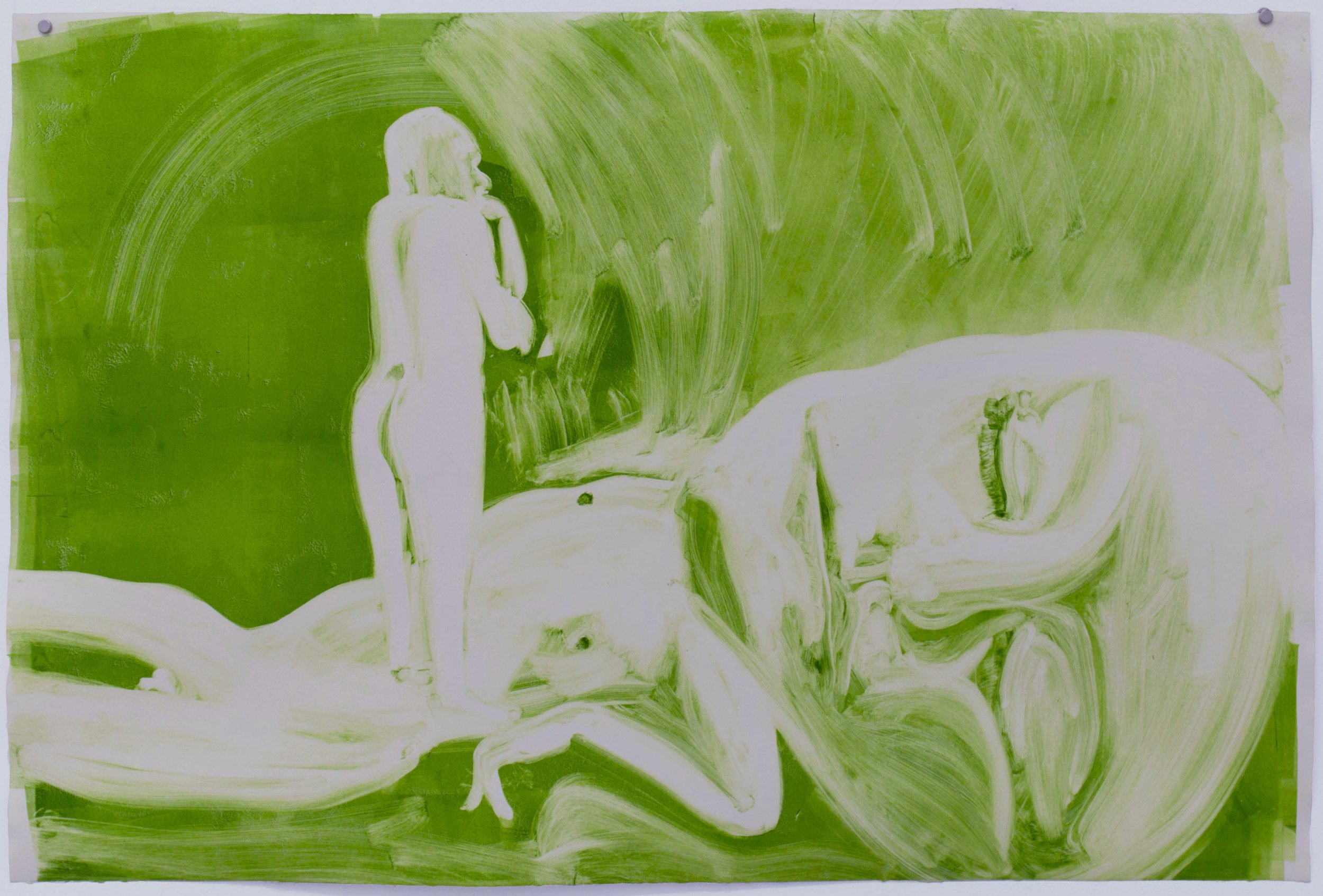  Green Head, 2022 65x95cm ink on paper 