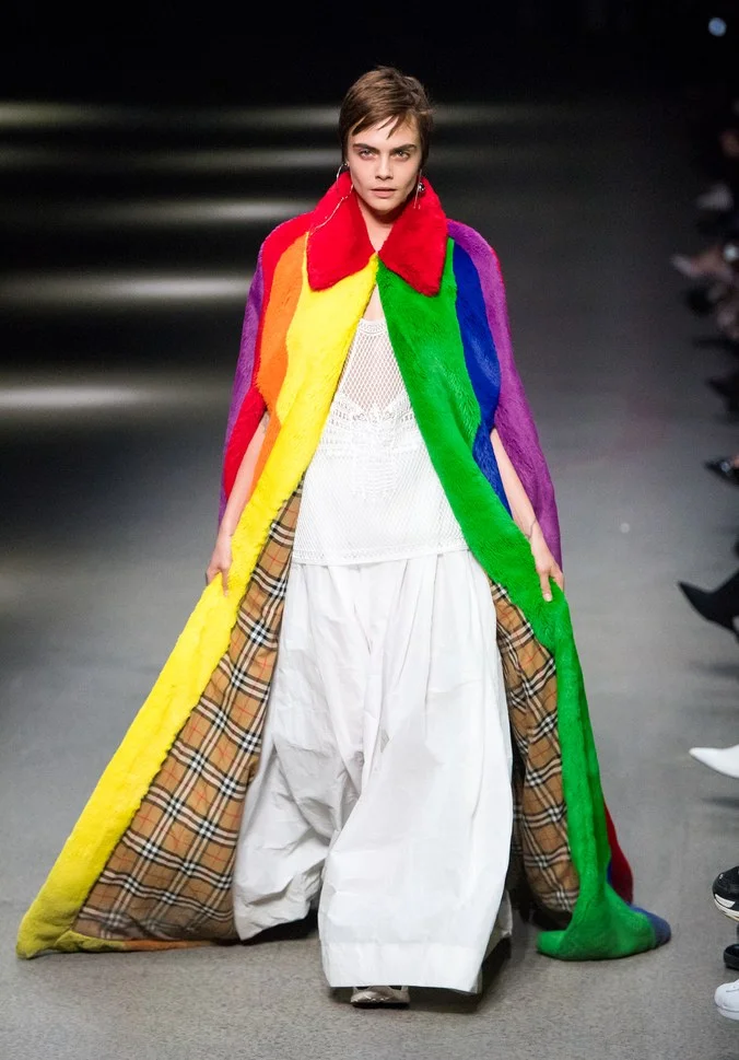 Cara Delevingne closes Burberry Runway Show F/W218. Image: Getty Images.