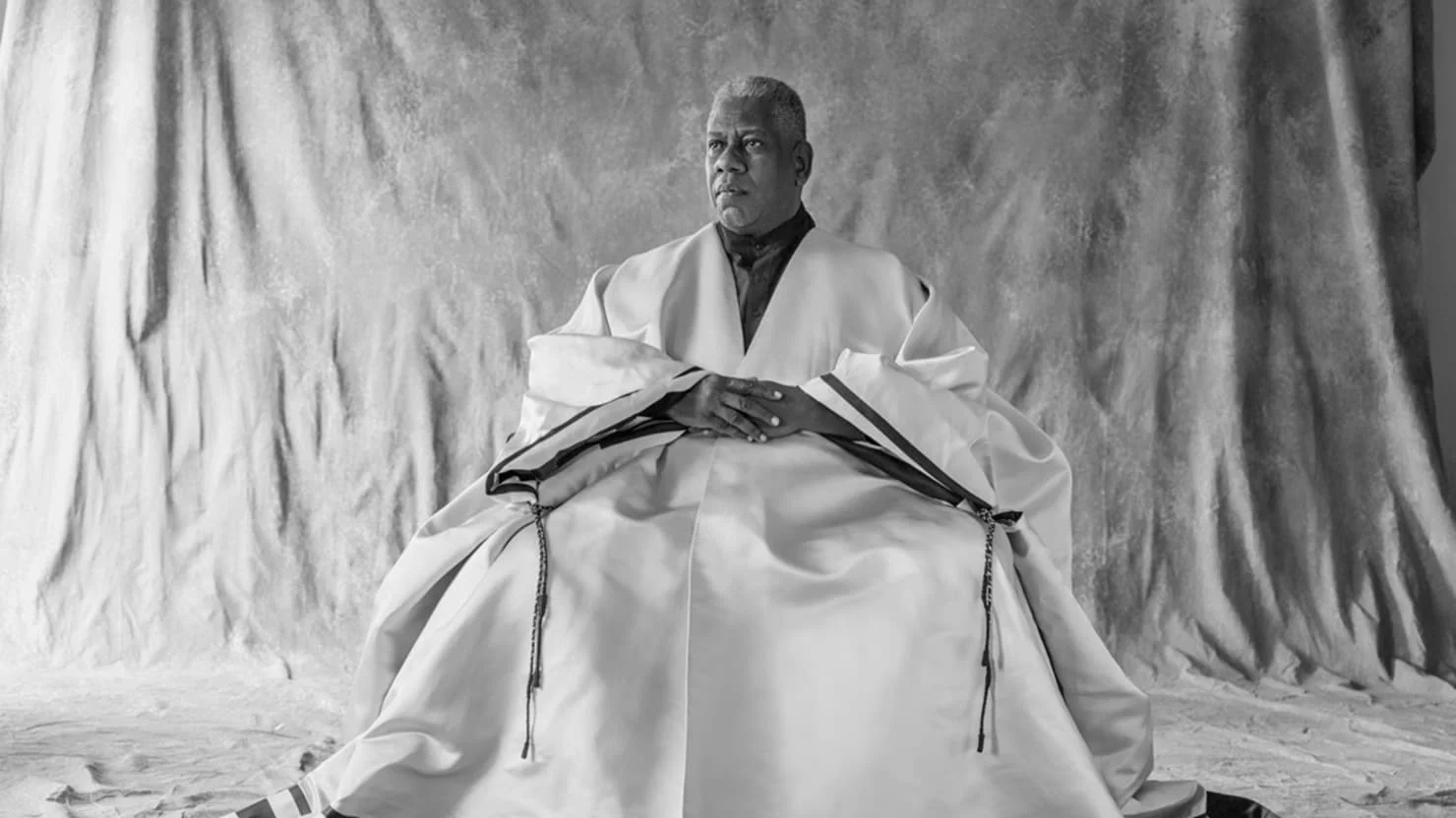 Andre Leon Talley in a signature caftan; image via The Daily Beast.