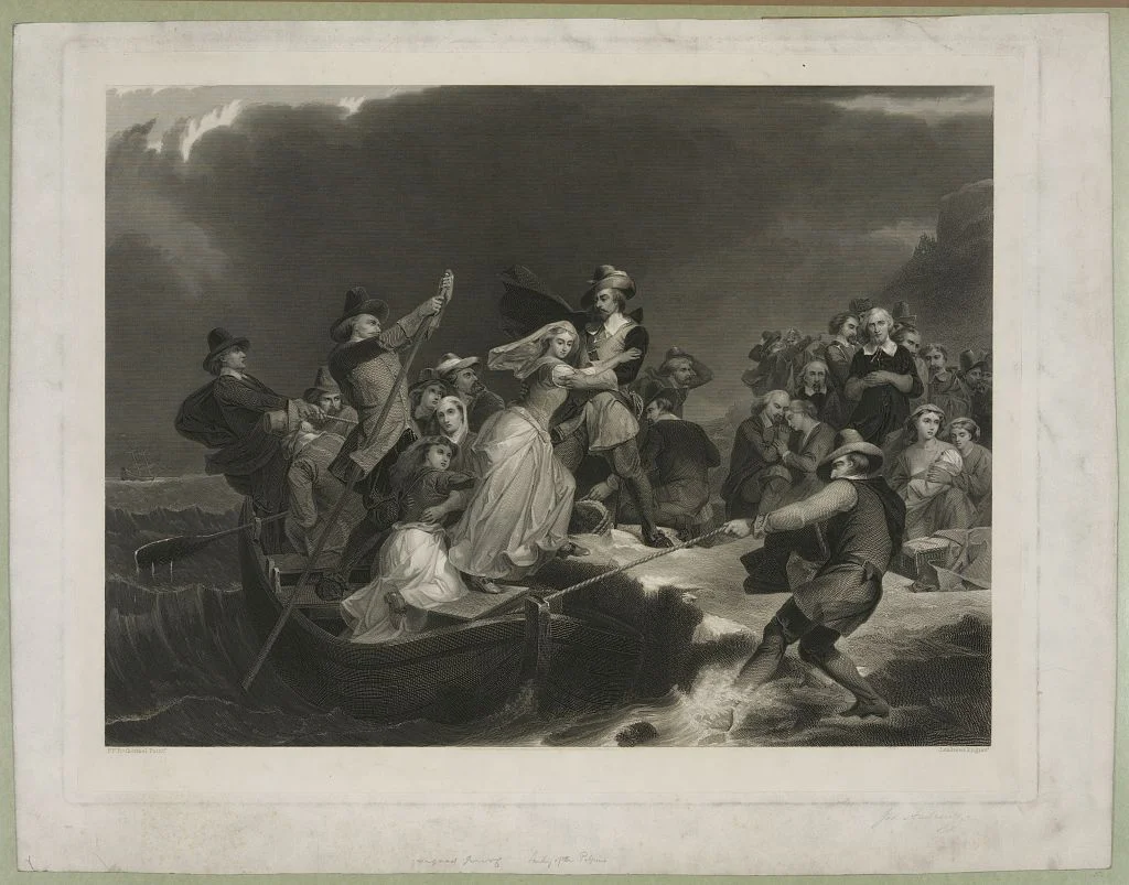 Landing of the Pilgrims on Plymouth Rock , 1620 P.F. Rothermel paintr. ; J. Andrews engravr. Library of Congress Prints and Photographs Division Washington, D.C. 20540 USA