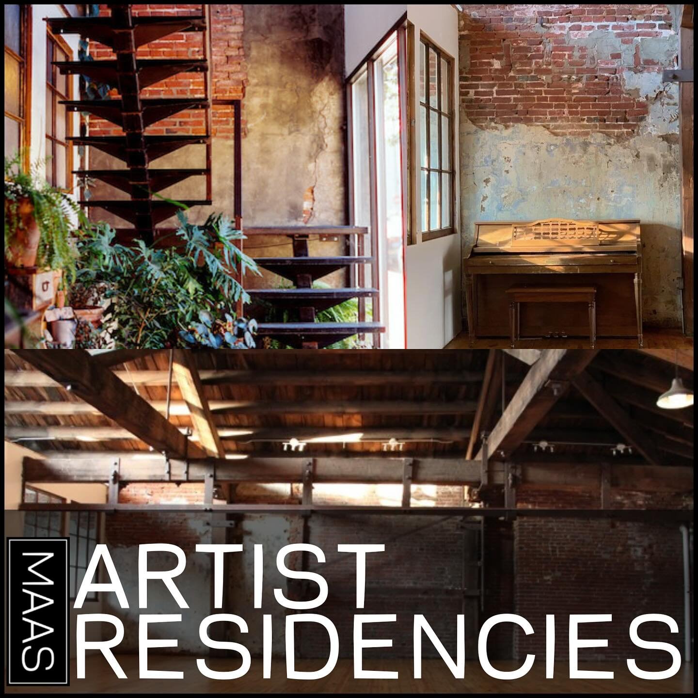 APPLICATIONS FOR MAAS WINTER RESIDENCIES ARE OPEN 🖤

The Artist Residencies return: this year, artists from across the country can apply for our two residencies running Jan through March 2025: each residency will offer 3 weeks of access to our Upsta