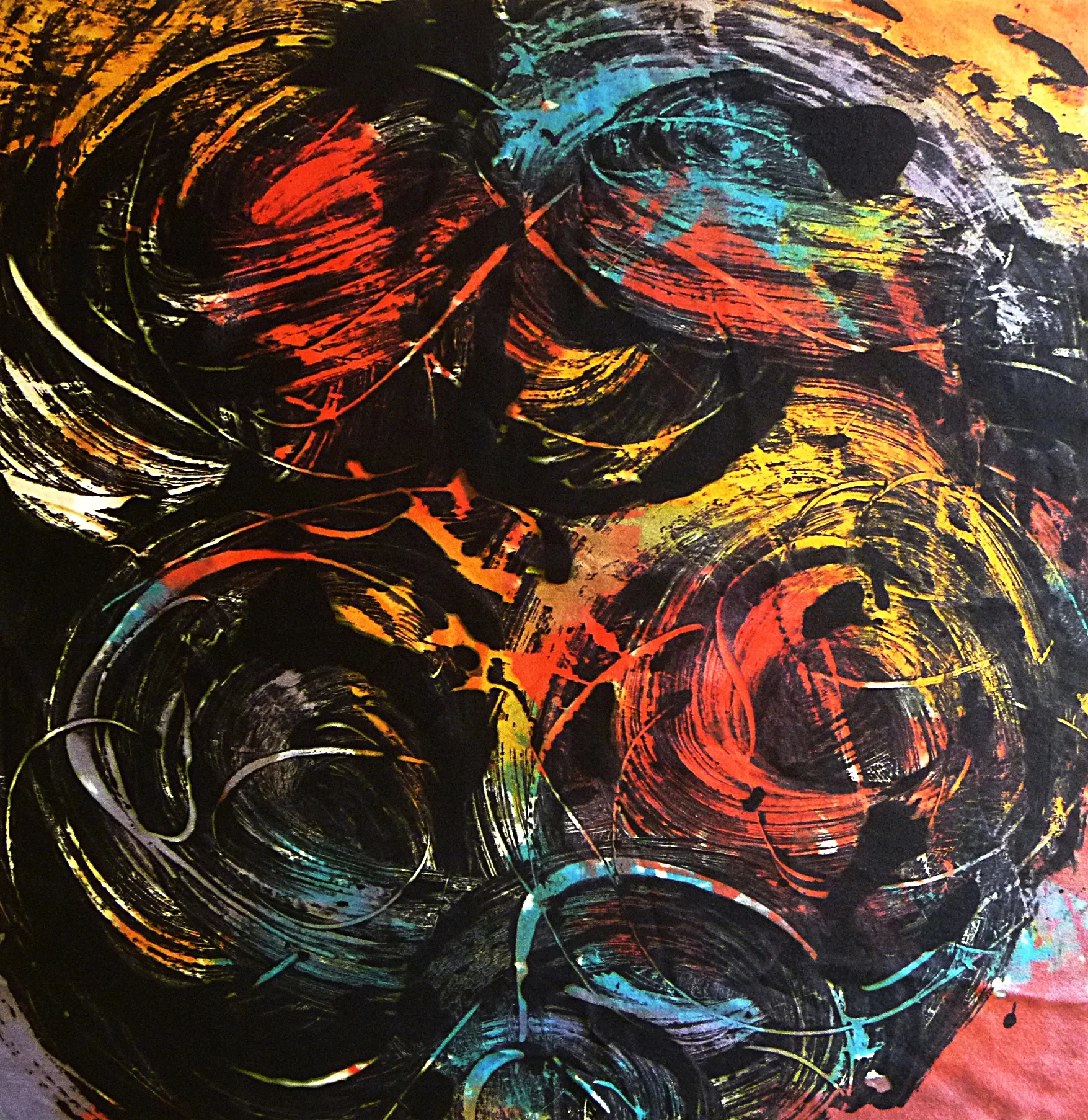 Monoprinted Silk Charmeuse, 18"x22" - SOLD. Collection of Linda Crouch.