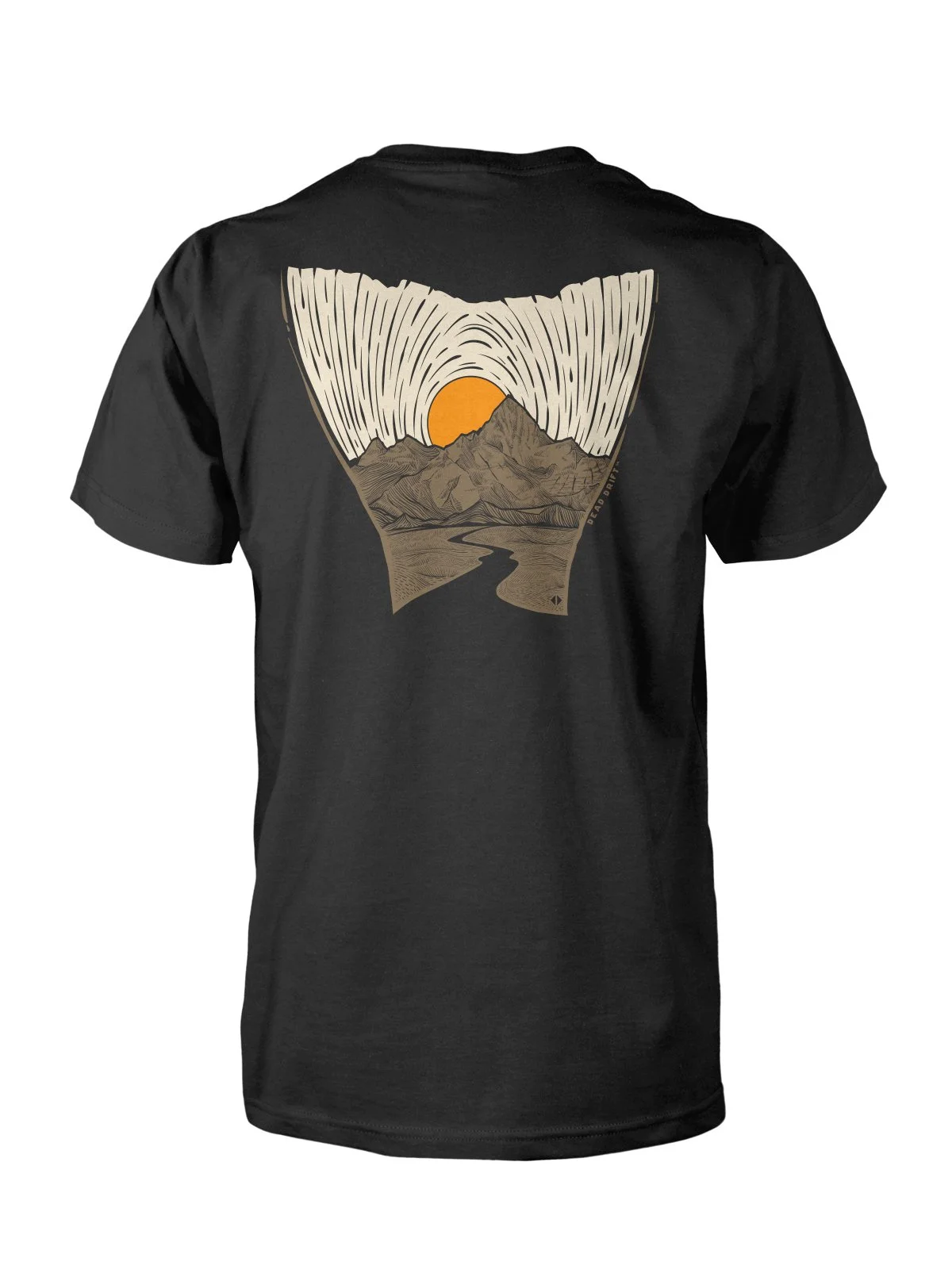 2026_FW_Dead Drift Fly Fishing Tee Shirt Back_Tailwaters_Black.jpg