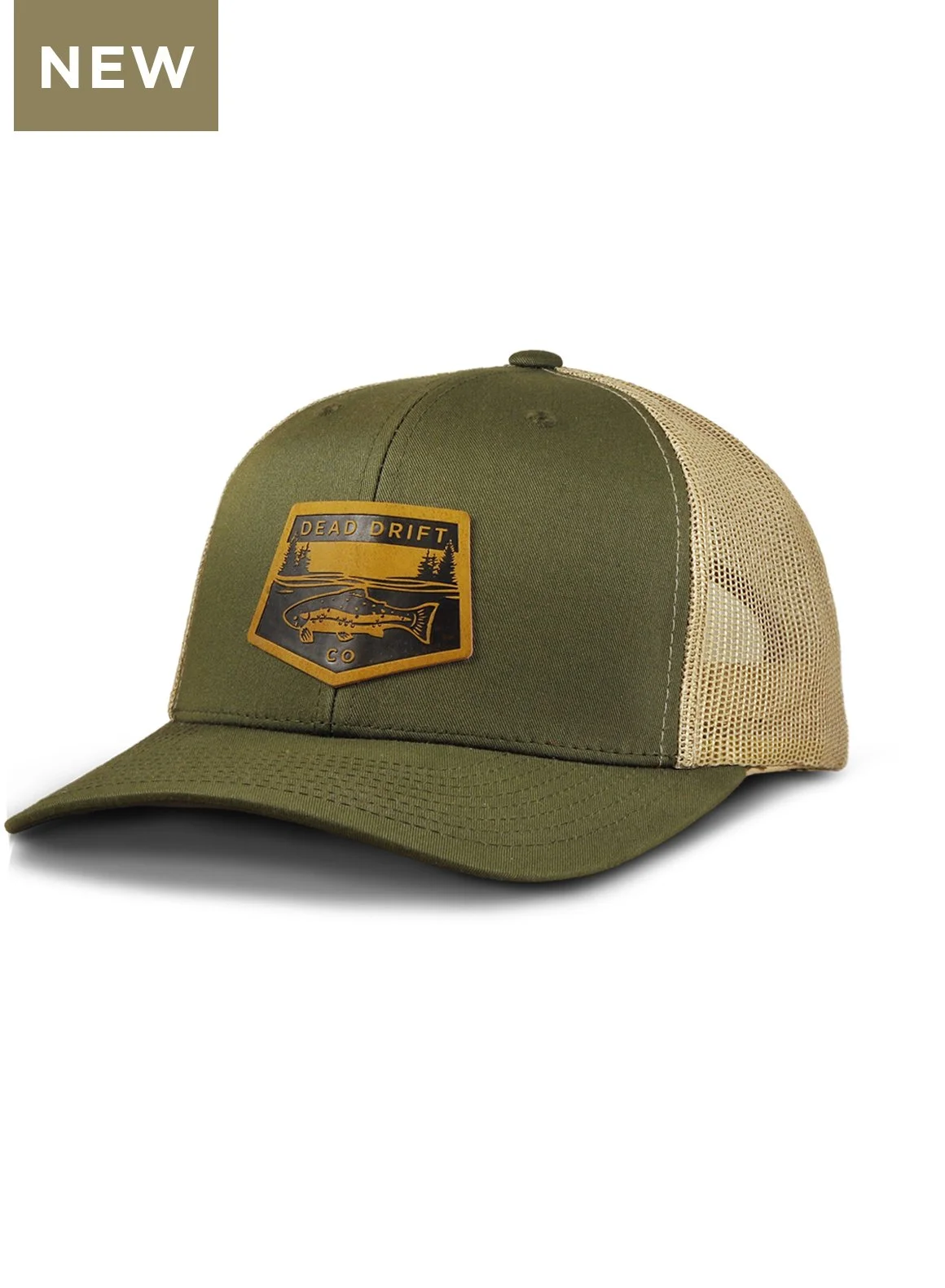 Drift Leather Snapback Olive/Khaki