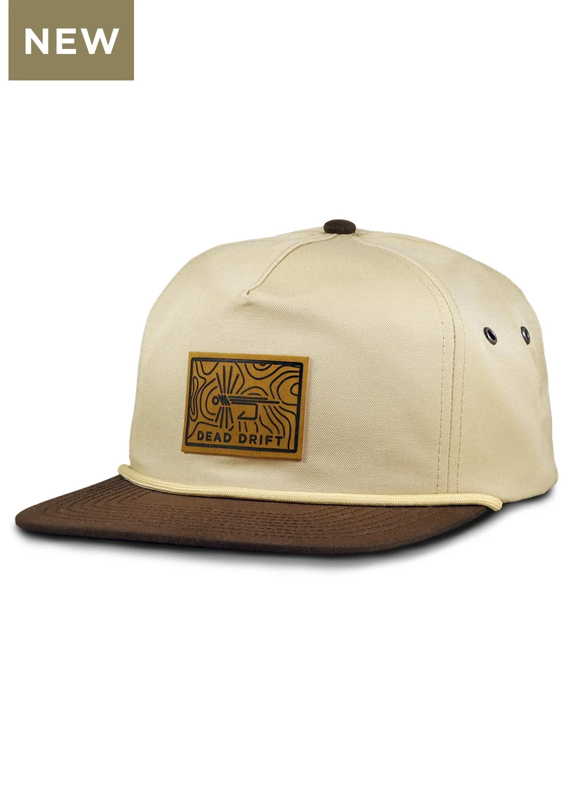 Leather Topo Snapback Khaki/Brown