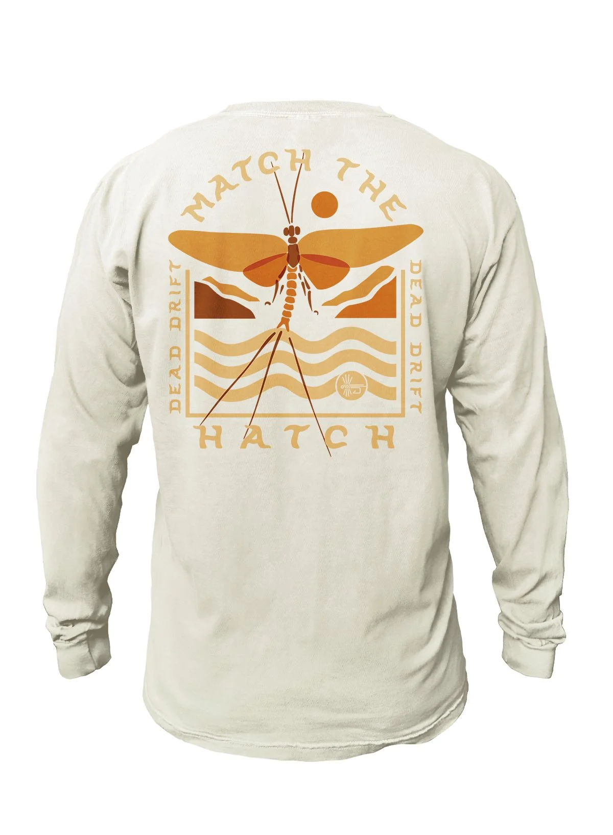 2026_Dead Drift Fly Fishing Long Sleeve Tee Shirt_Back_Match The Hatch_Ivory.jpg