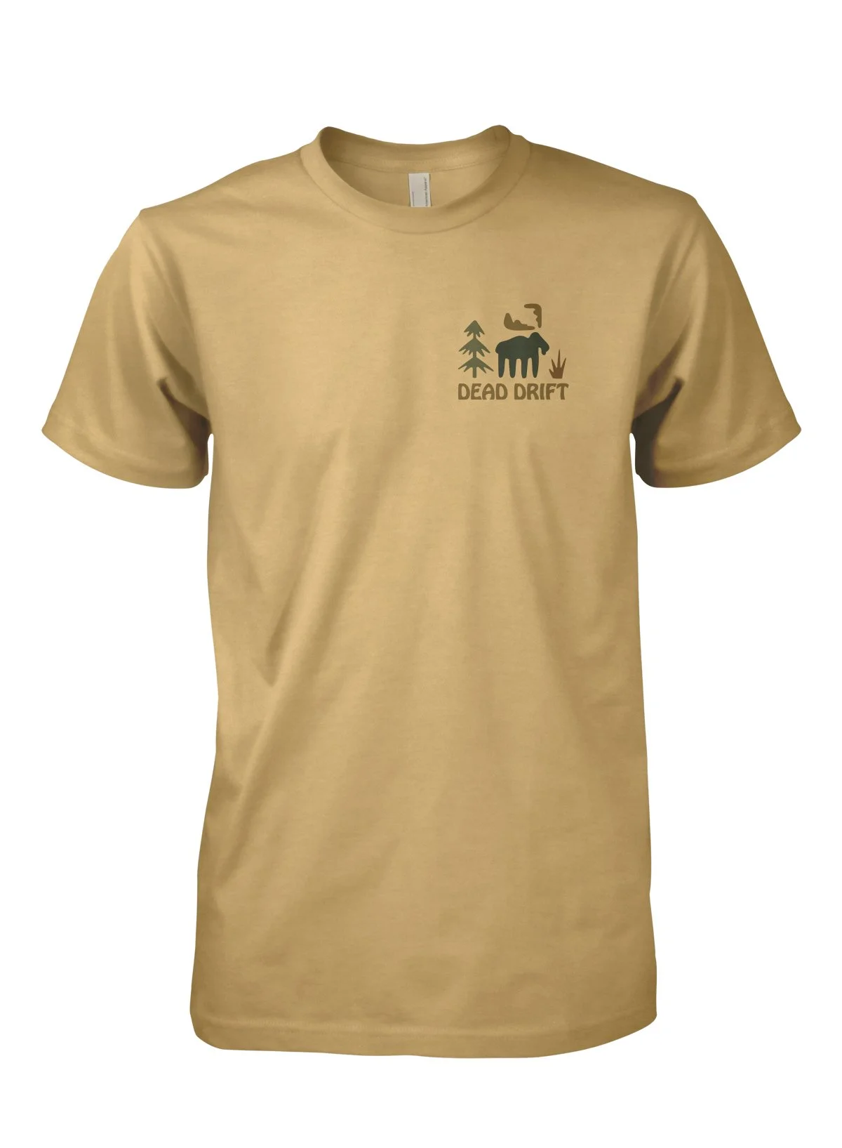 2026_FW_Dead Drift Fly Fishing Tee Shirt Front_GreatOutdoors_Mustard.jpg