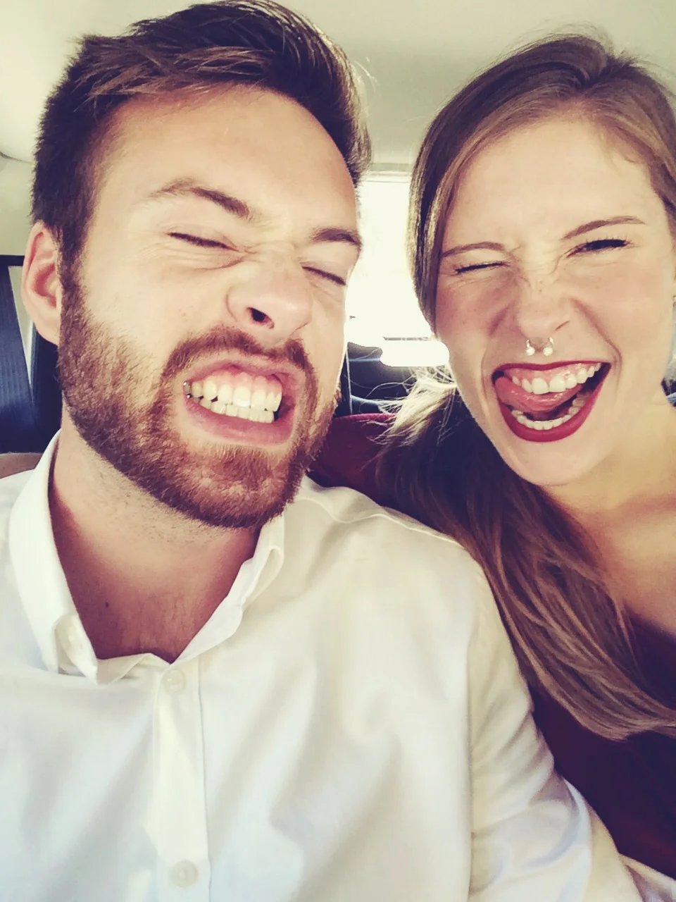 Marsh and me on the way to Chelsea's wedding