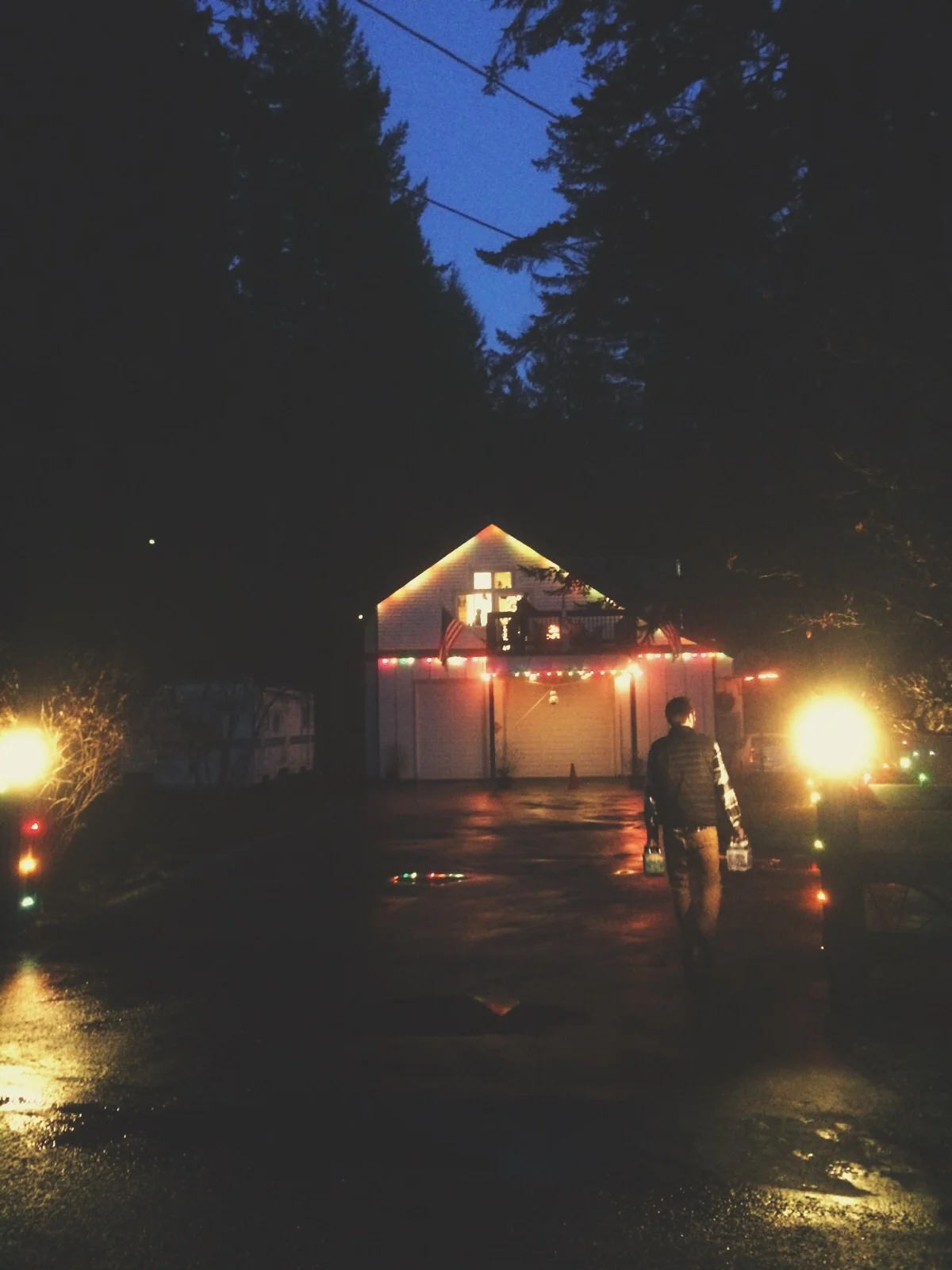 Marsh walking to his family's Christmas party