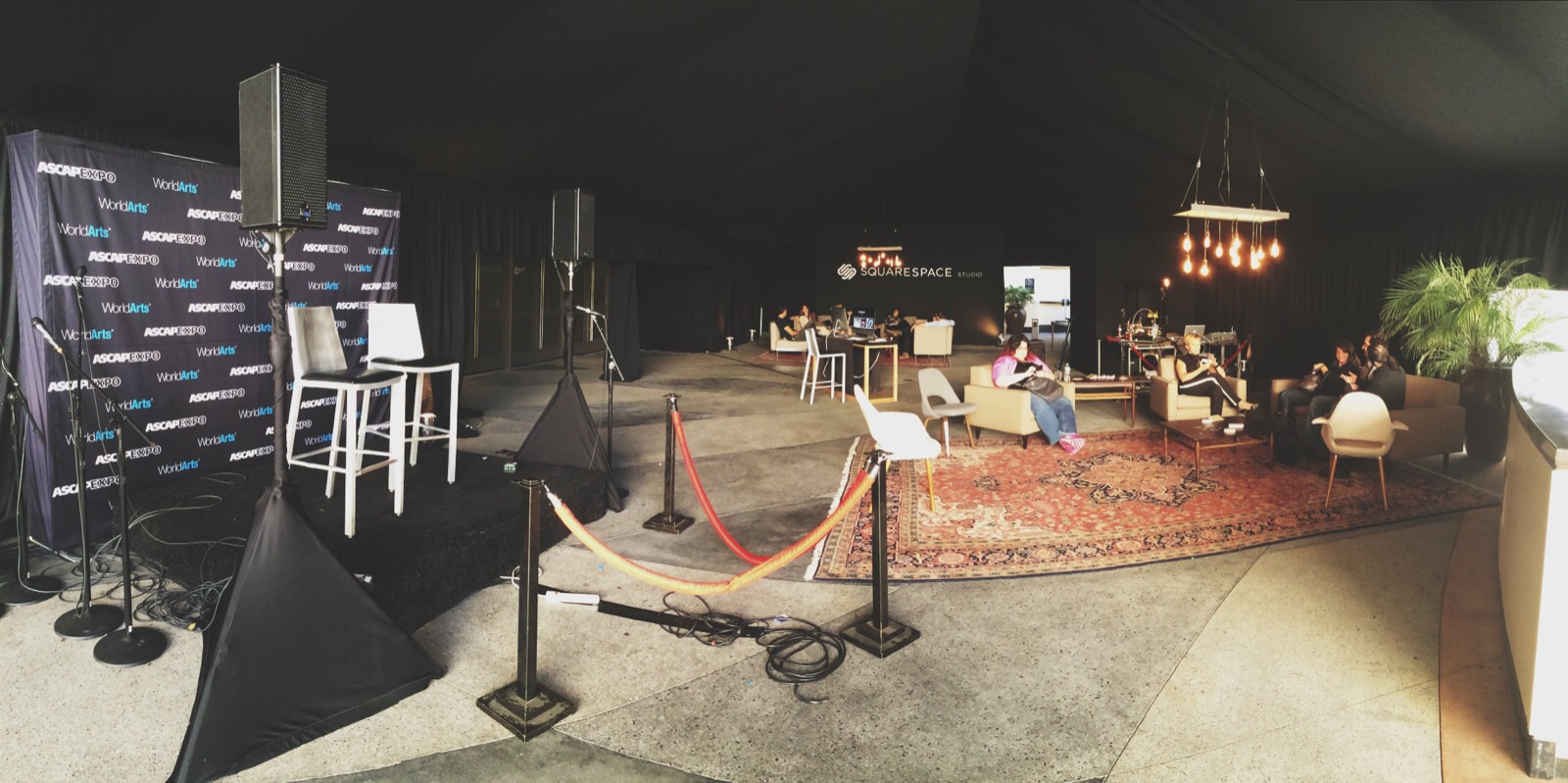 A pano of the lounge on the second day of the convention