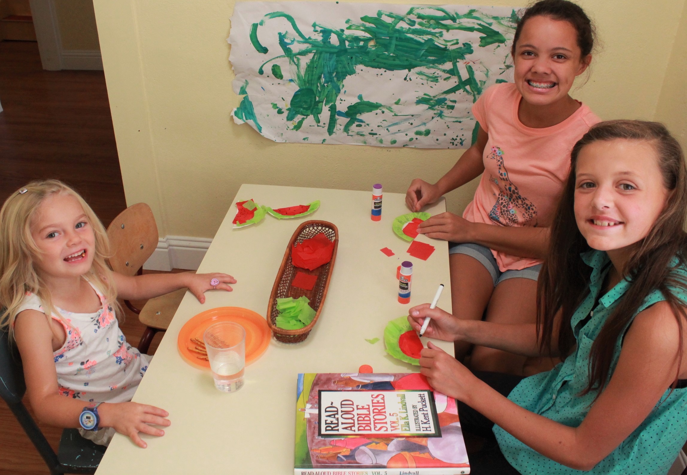 Naomi and Maya volunteering at Child Life this Summer.
