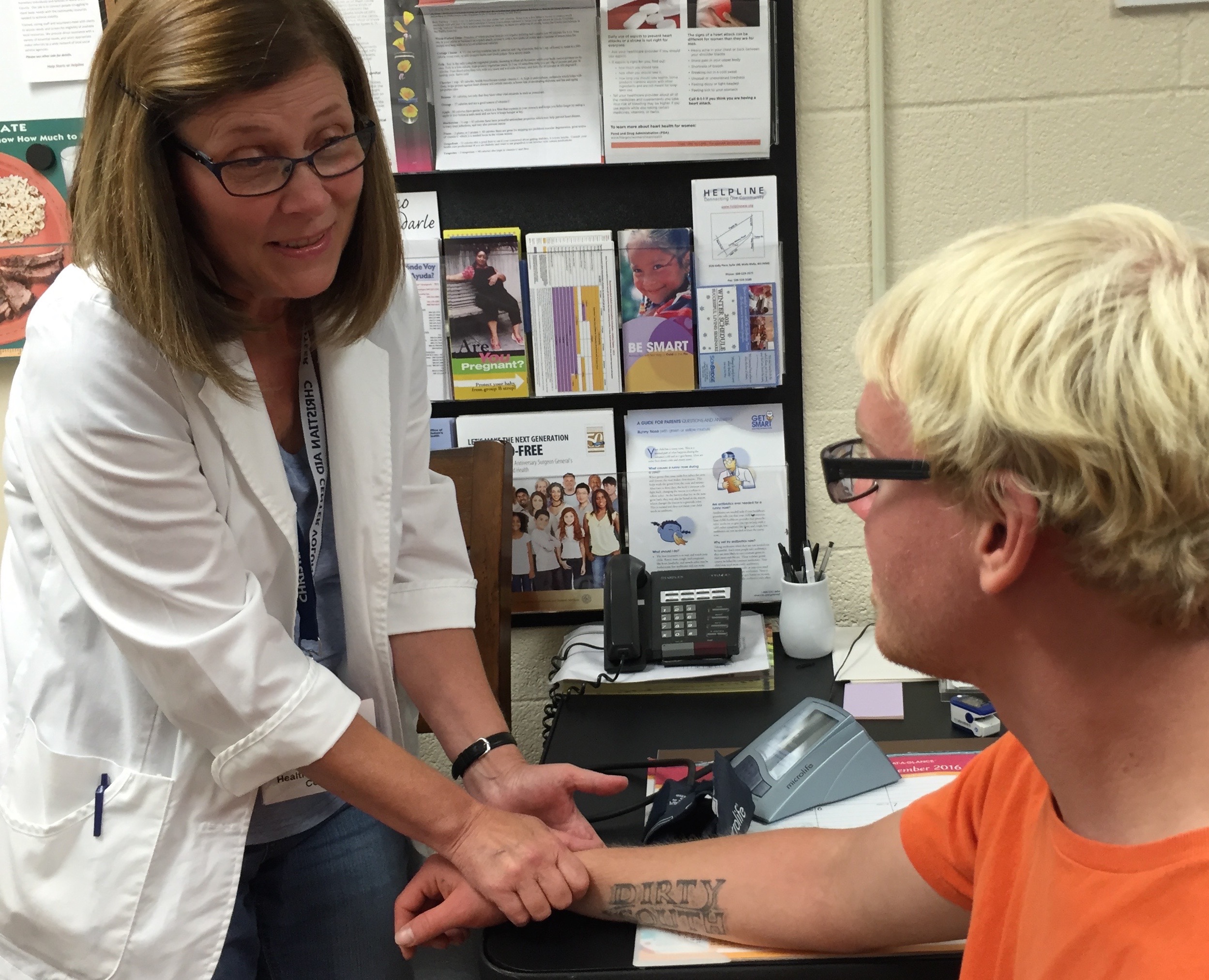 Nurse Cheryl Coleman is a volunteer at our health clinic.