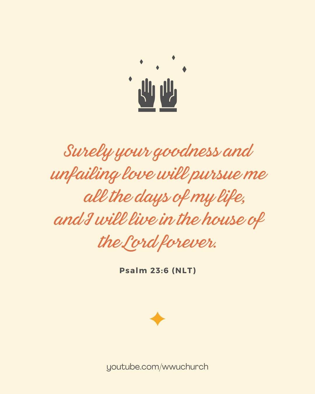 The Lord is my shepherd;
 I have all that I need.
He lets me rest in green meadows;
 he leads me beside peaceful streams.
He renews my strength.
He guides me along right paths,
 bringing honor to his name.
Even when I walk
  through the darkest valle