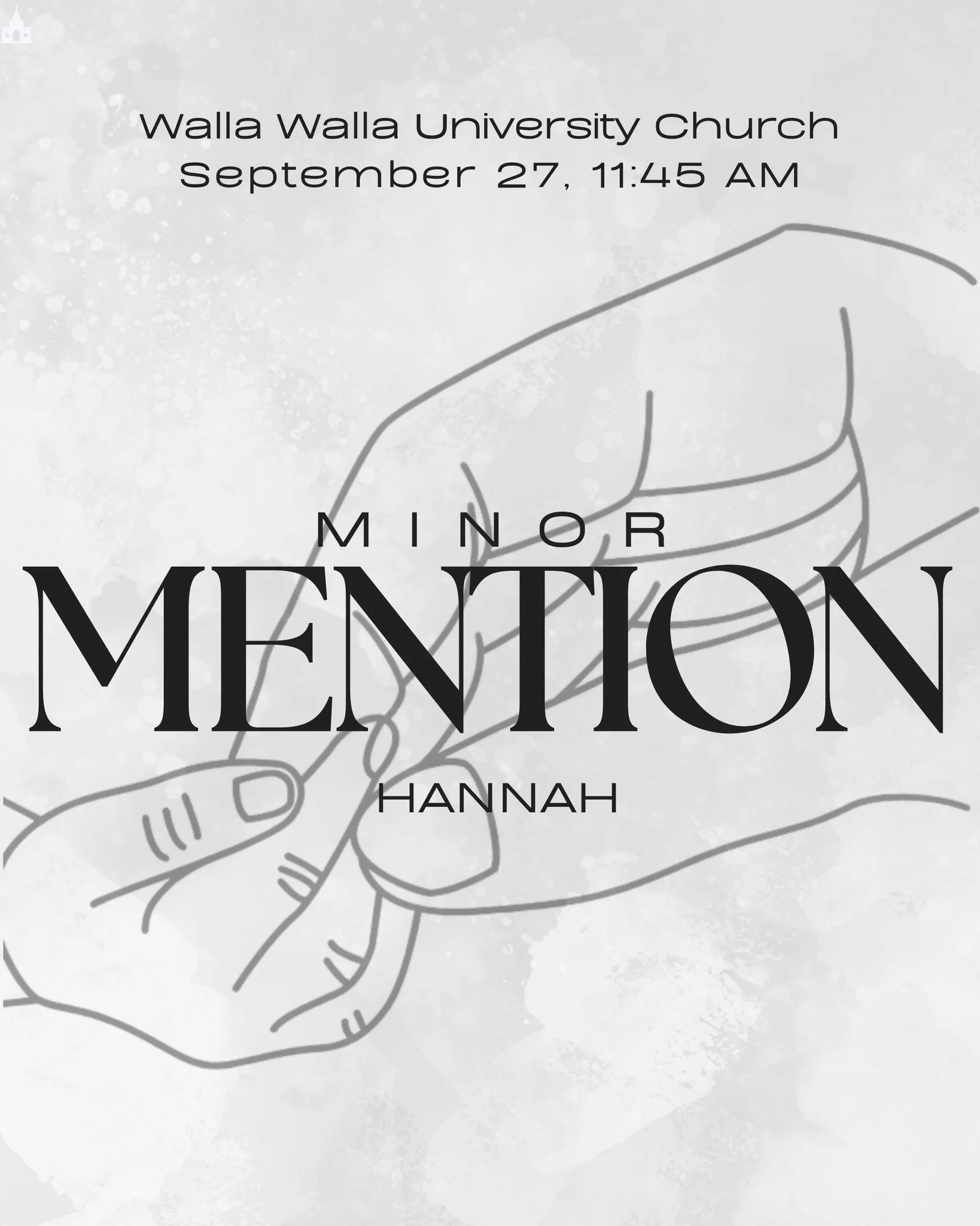 Join us this Sabbath at Walla Walla University Church ✨ 
Come and be encouraged as we reflect on Hannah&rsquo;s story in our Minor Mention series. Service begins at 11:45 AM&mdash;everyone is welcome! 🙏💛