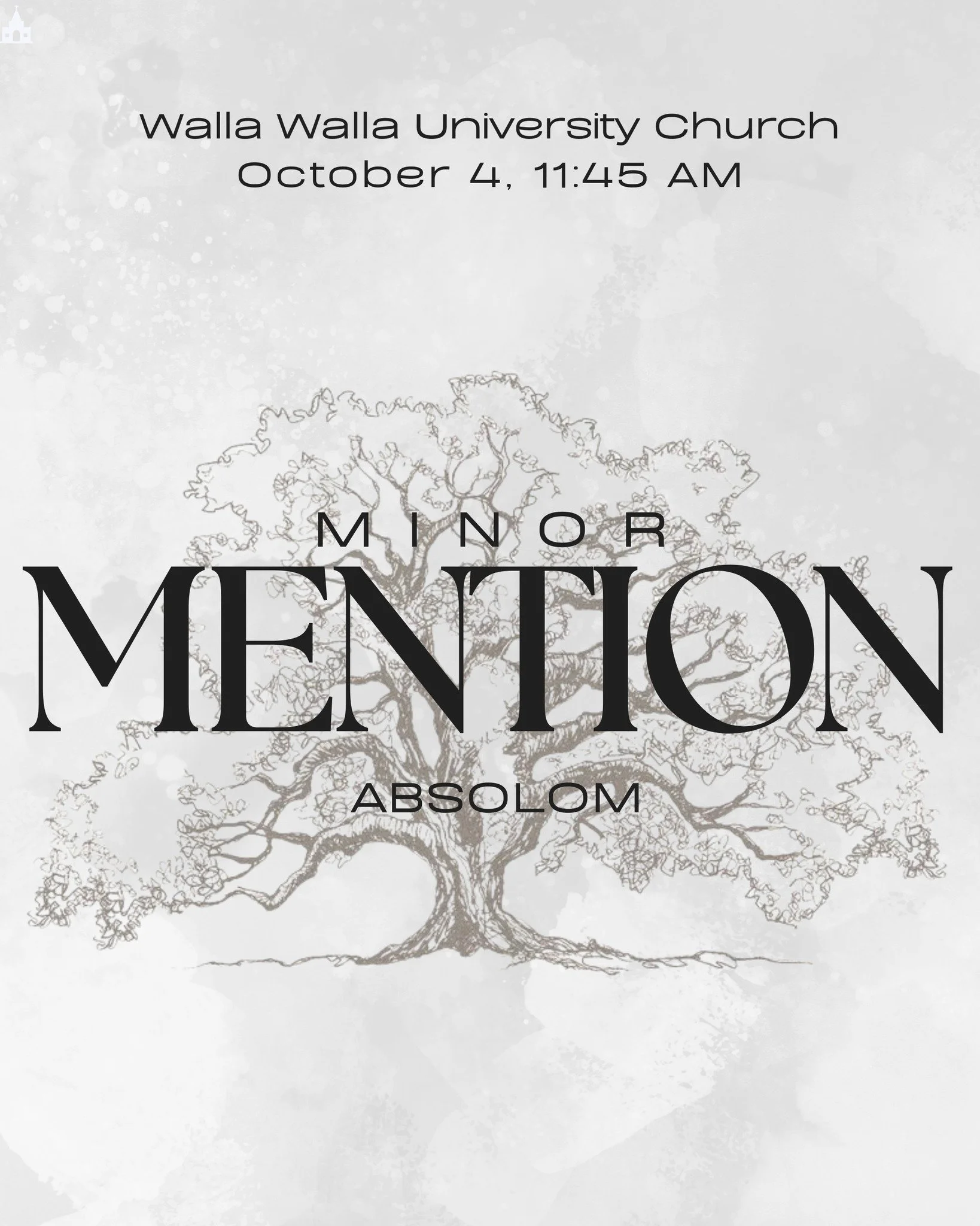 Join us this Sabbath at Walla Walla University Church ✨ 

Come and be encouraged as we reflect on Absolom story in our Minor Mention series. Service begins at 11:45 AM&mdash;everyone is welcome! 🙌🏻
