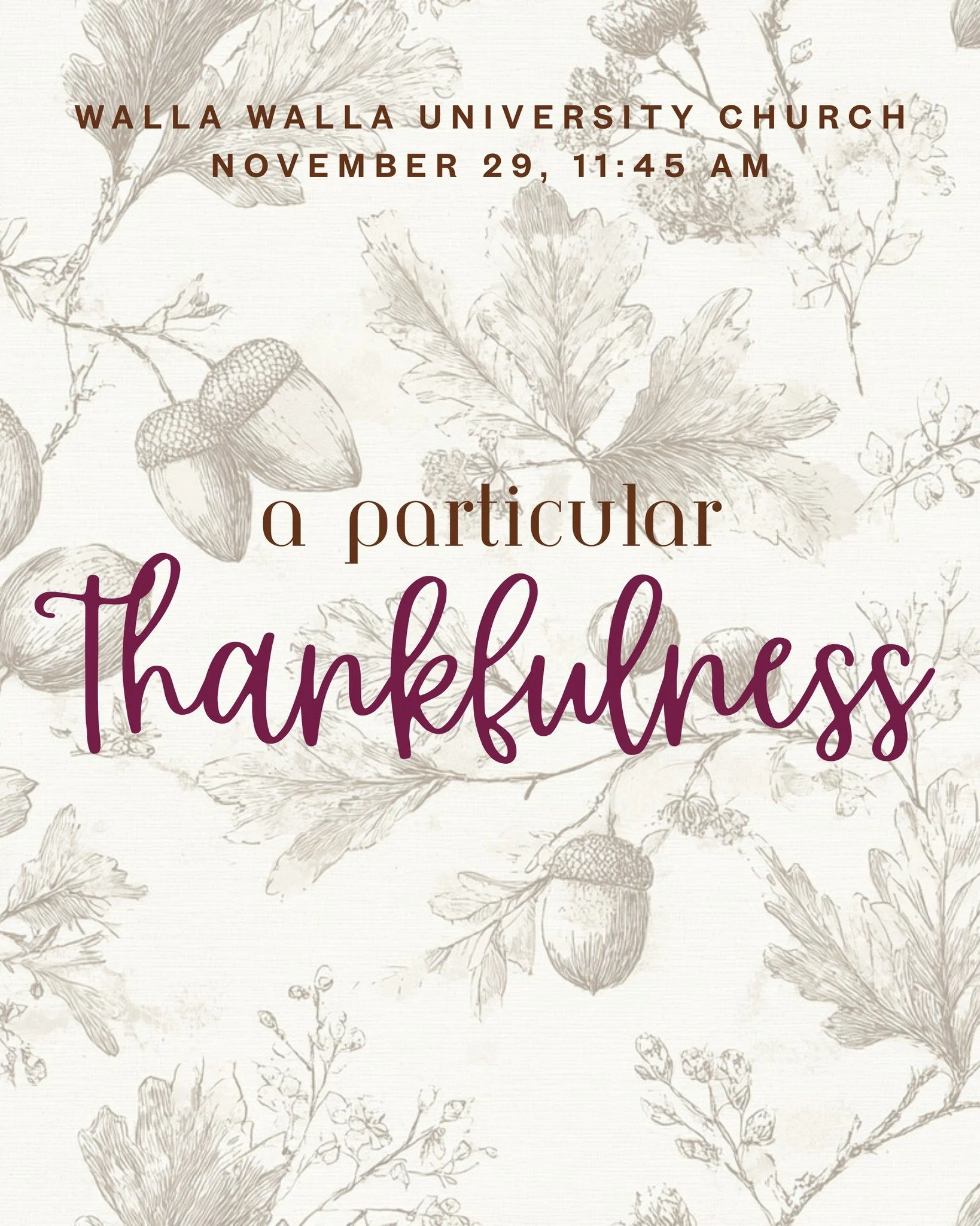 Join us this Sabbath as we reflect on a particular thankfulness and celebrate God&rsquo;s goodness together. 🕊️