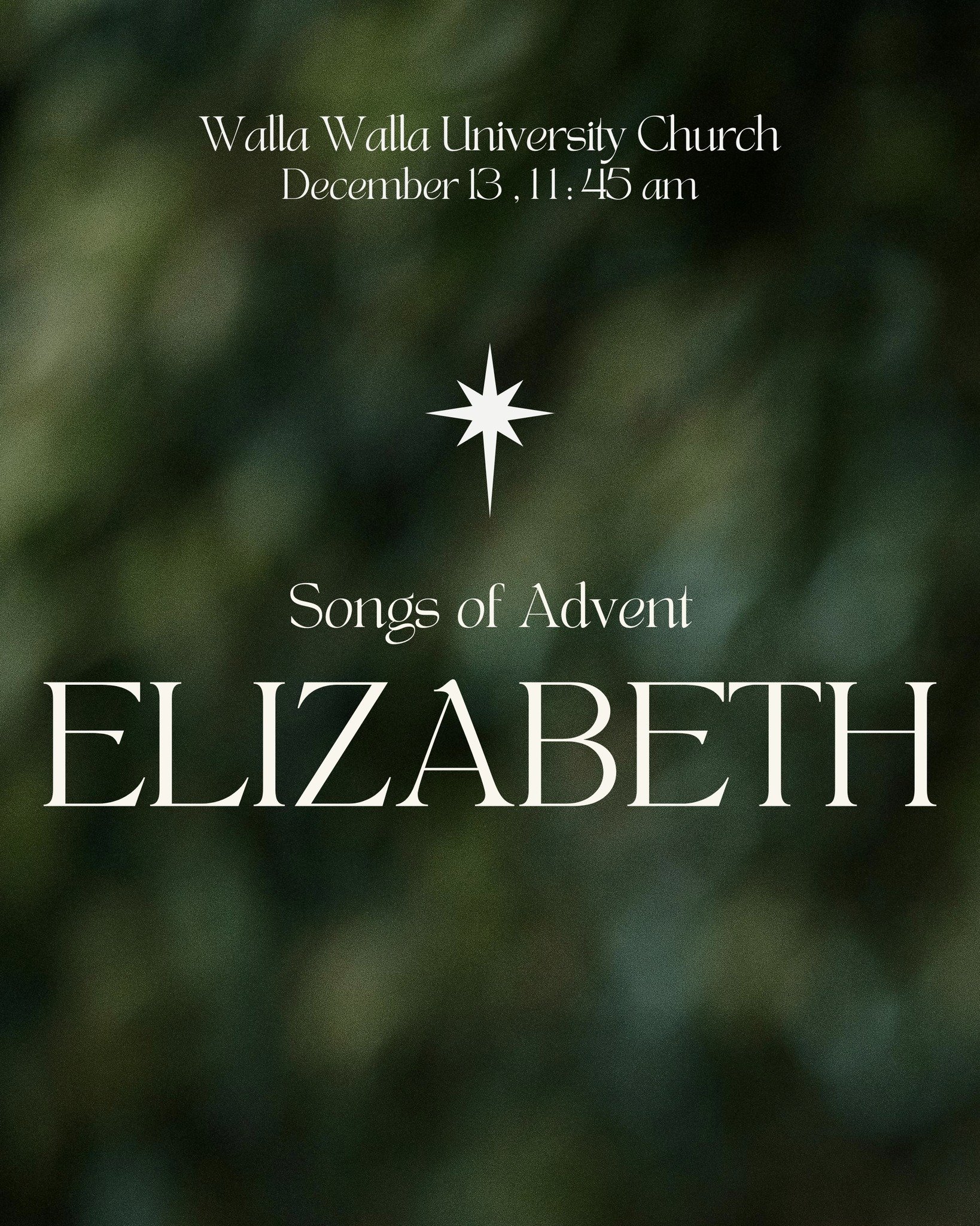Join us this Sabbath as we continue our &ldquo;Songs of Advent&rdquo; series with the story of Elizabeth. ✨Come and reflect on the hope, faith, and joy of the Advent season. All are welcome!