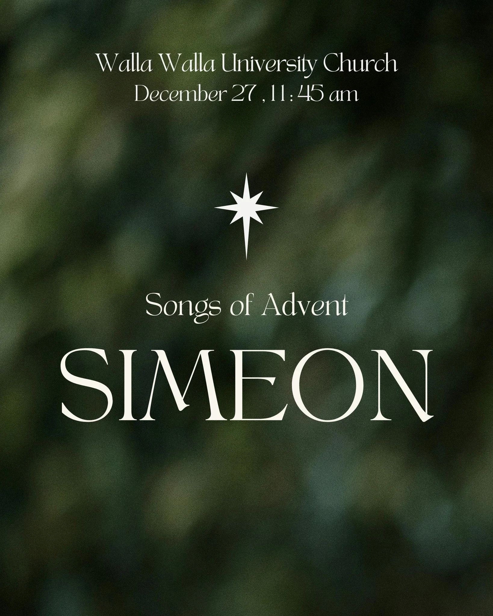 Join us this Sabbath as we continue our Songs of Advent series with Simeon. ✨Come worship, reflect, and wait in hope together.