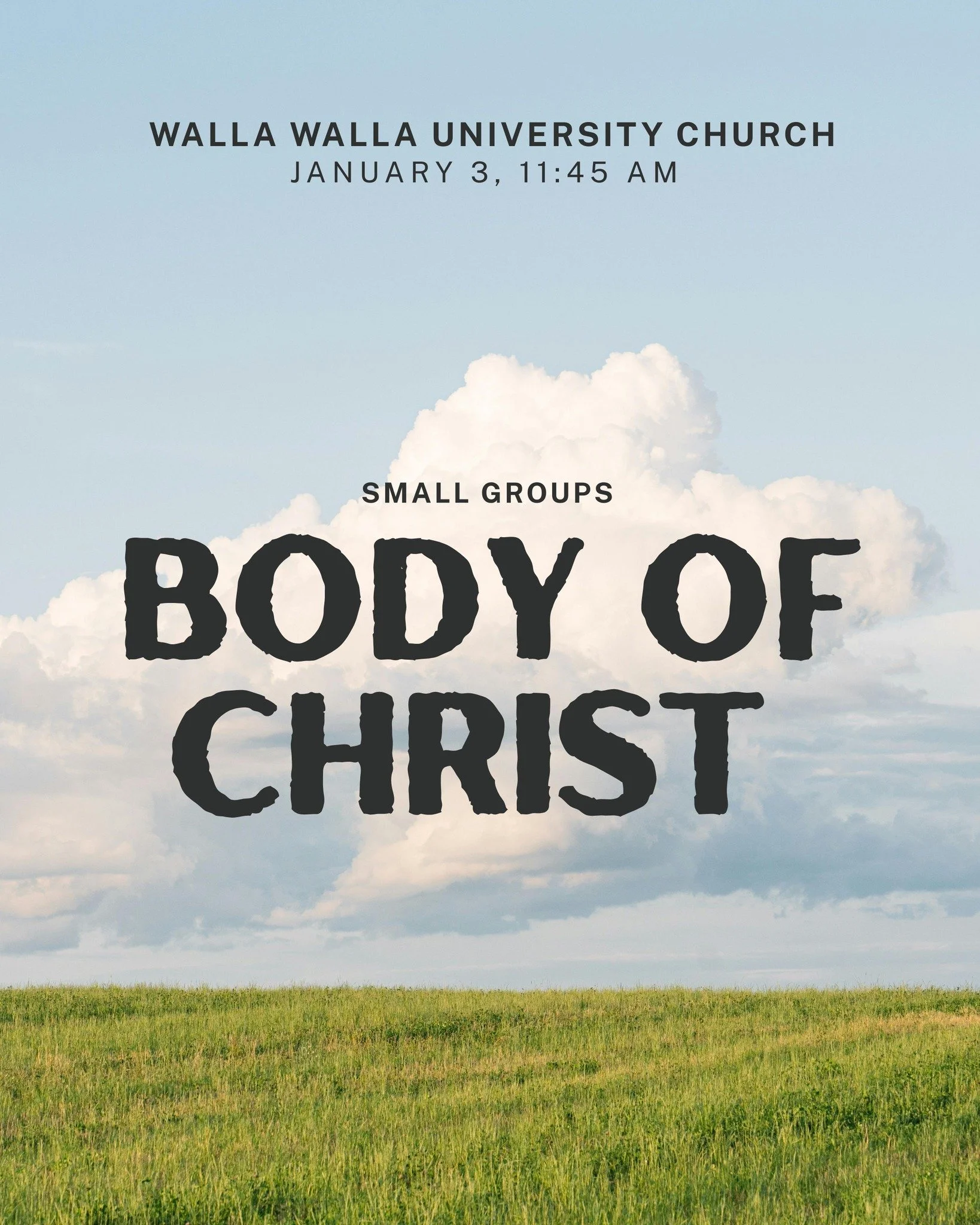 Join us this Sabbath as we begin our new Small Groups series, Body of Christ. Come connect, grow in community, and worship together. 
We can&rsquo;t wait to see you there. ✨