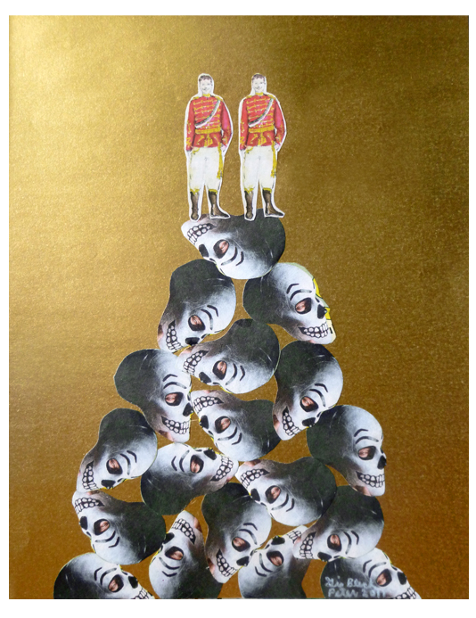 Twin Brothers. Mixed media collage. 8.5"x11"