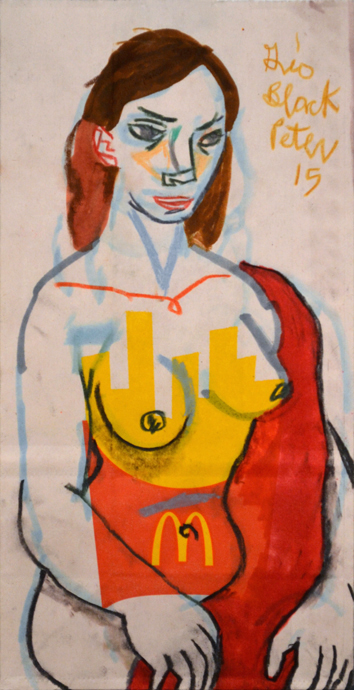 *Mary. Mixed media on paper. 5"x9.75"
