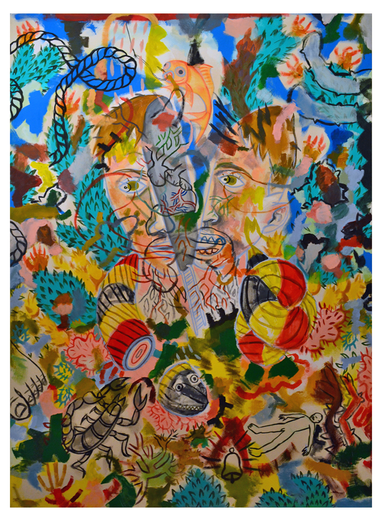 *Before The Horse Drops. Acrylic on canvas. 50"x70"
