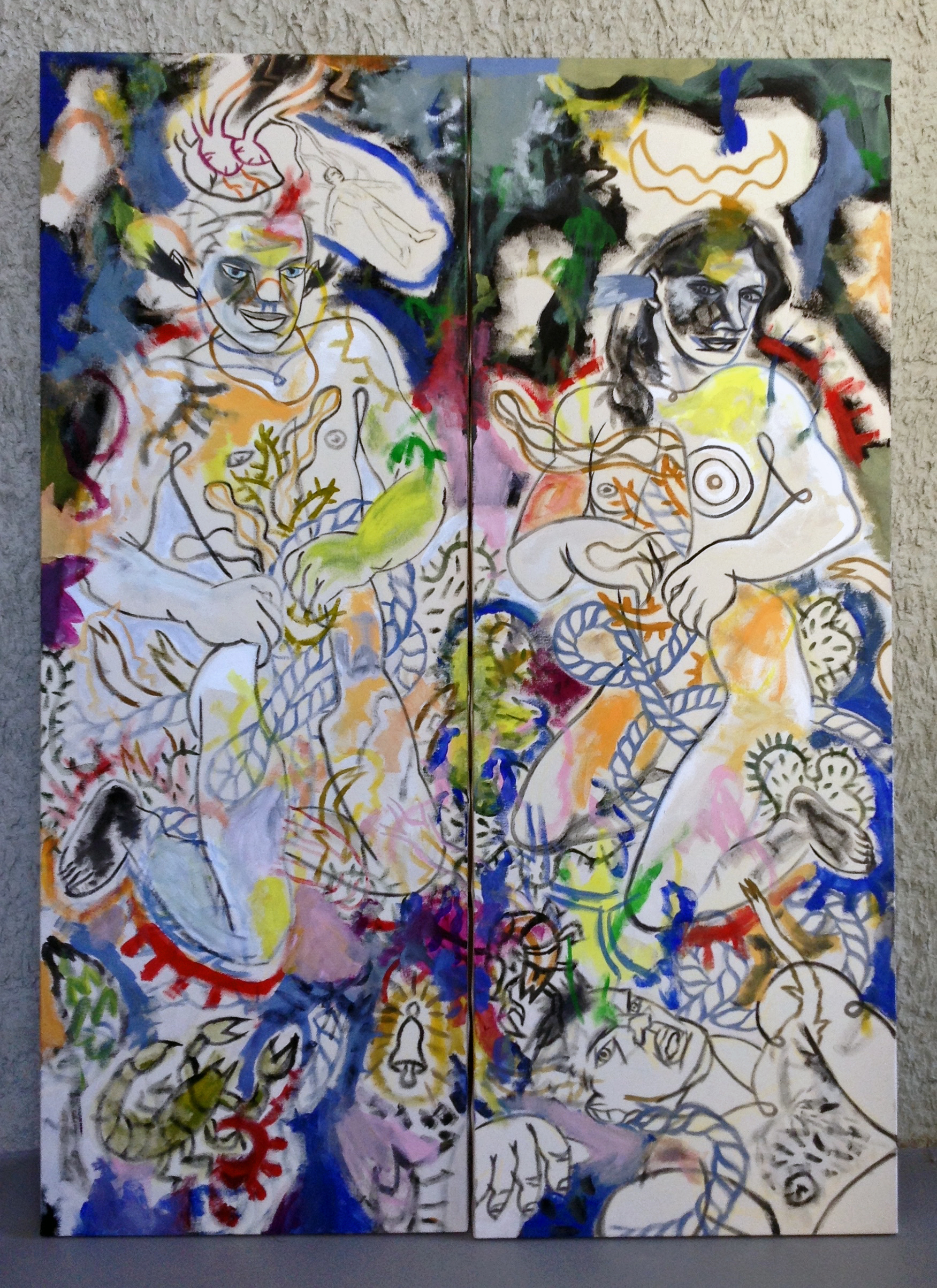 portrait of Charles et Marie laure de noailles. 2015 Acrylic on canvas. 140cm x 100cm