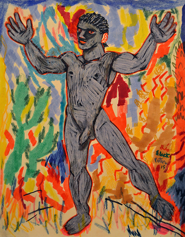 *Eureka! (Ben). Mixed media on paper. 8.5"x11"