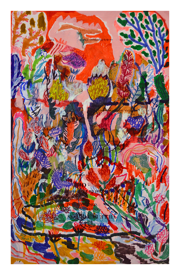 *Garden Games We Play. Mixed media on Official Groupe Front National complaint letter.