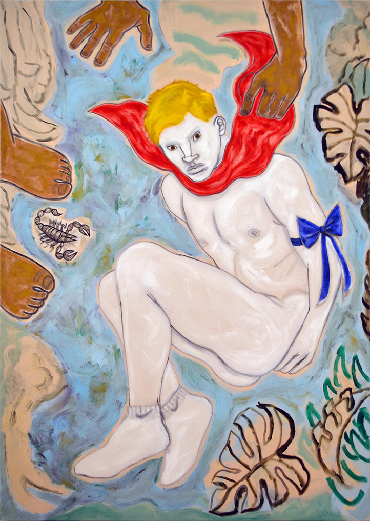 The Velvet Ribbon. Oil and acrylic on canvas. 49"x69", signed on the back.