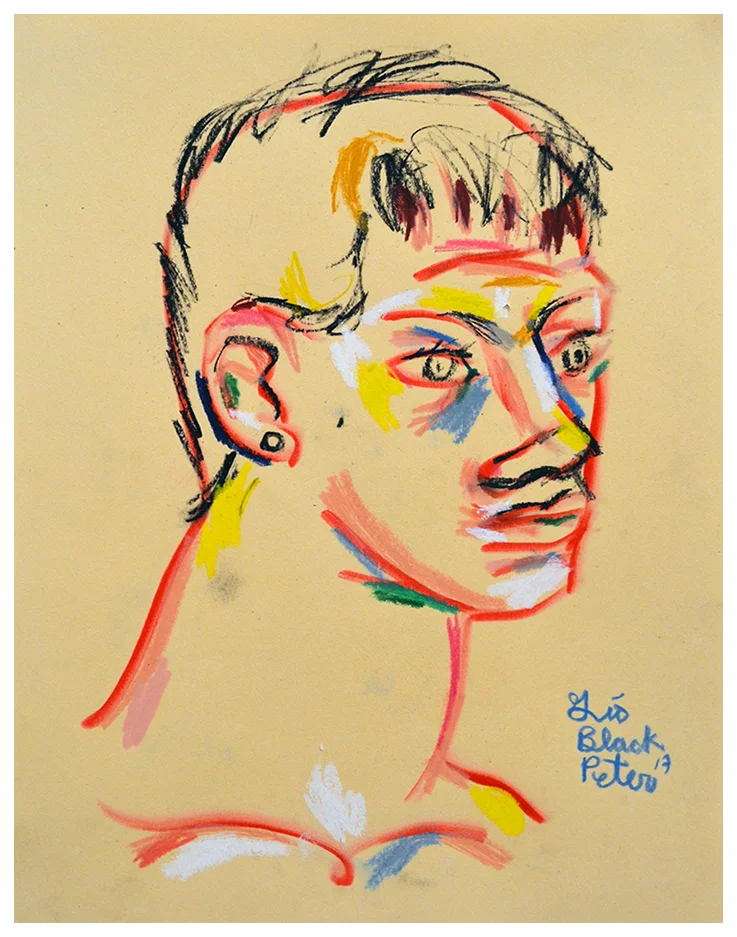 Bored with the Boy From Kentucky Red. Mixed media on archival paper. 8.5"x11"