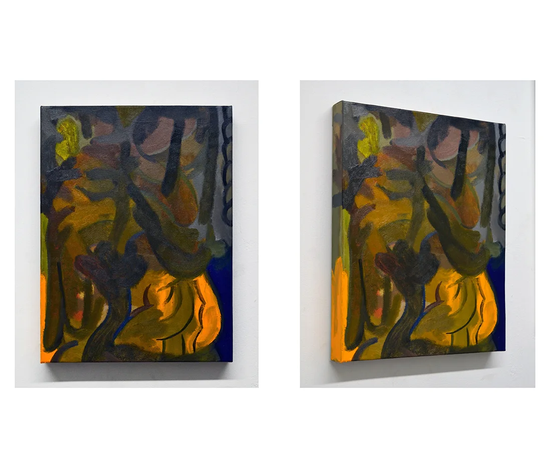 Jejunum Garden Date. Acrylic, Oil on canvas. 12" x 16", signed on reverse. 2019