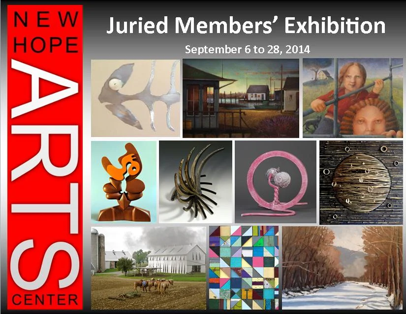 New Hope Arts member artists were offered a unique opportunity for the 2014 exhibition, themed “New Hope to New York”, when applicants were curated by a Manhattan gallerist. More than ninety works were selected for this year’s juried show opening at New Hope Arts on Saturday, September 6 and running through the month of September. The New Hope Members’ Juried Exhibition is open to all media and is critically evaluated for the finest selection of members’ work. This year’s show offers a curatorial point of view which promises to be refreshing and supports the NHArts mission to present the finest contemporary work. The curator of the show is Ellen Bradshaw, president of Pleiades Gallery, a noted SOHO institution with a 40 year history. Her selections reflect a broad range of styles, sensibilities and media, from realism to abstraction, spanning painting, drawing, photography, sculpture, printmaking, mixed media and experimental work. New incentives for accepted artists was the selection of the top ten art works the curator evaluated for worthiness for presentation to the New York art scene. Saturday, September 6 is the opening reception from 6-8 pm free to the public, coupled with the Side Tracks Gallery presentation of the 8 th Annual Naked in New Hope shows in their neighboring Stockton Street gallery and in “A-Space” in the New Hope Arts building at 2 Stockton Avenue. A full evening of gallery viewing opens this Fall season in New Hope. New Hope Arts members are invited to preview from 4-6 pm
