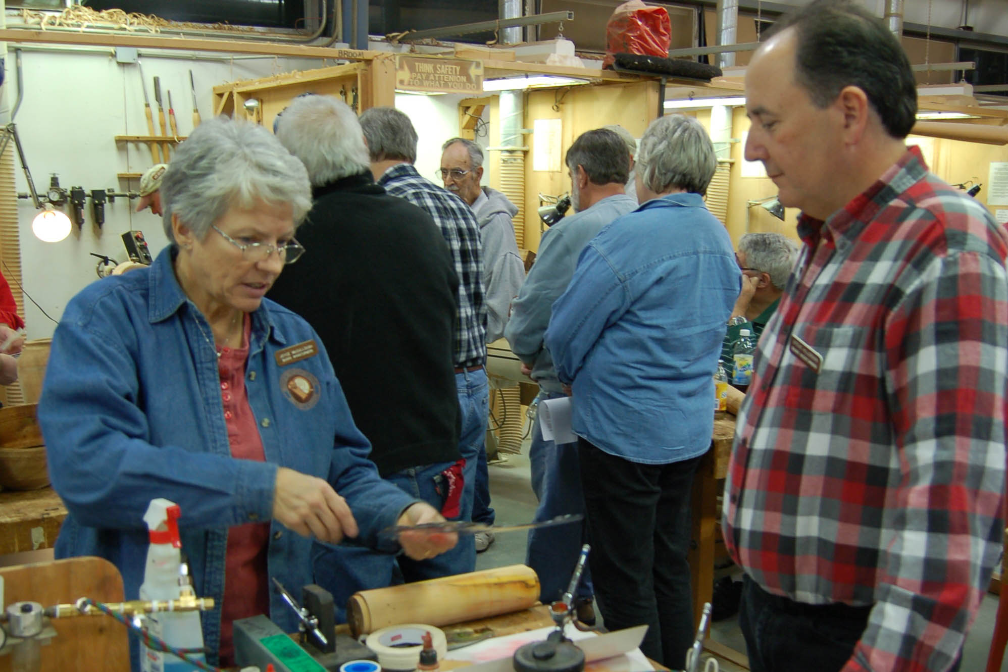 Joyce demonstrates a couple of key techniques with Steve Hillerman.