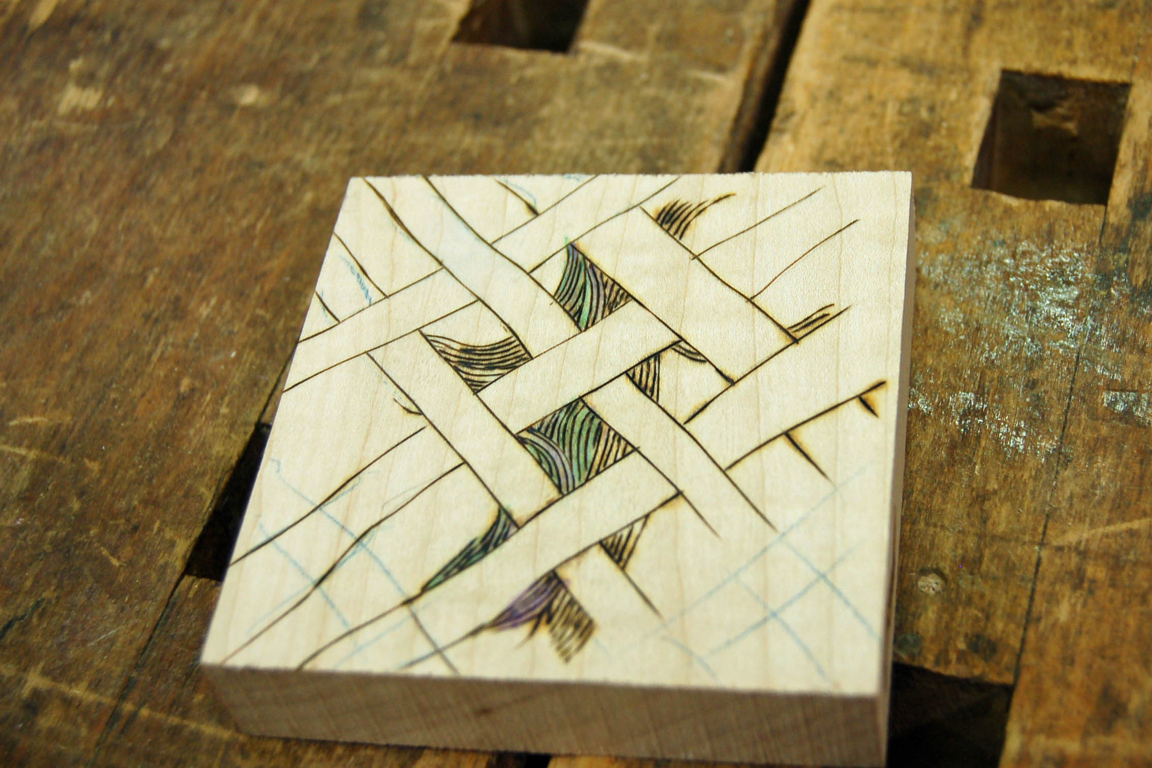 A close-up of John's demonstration board..