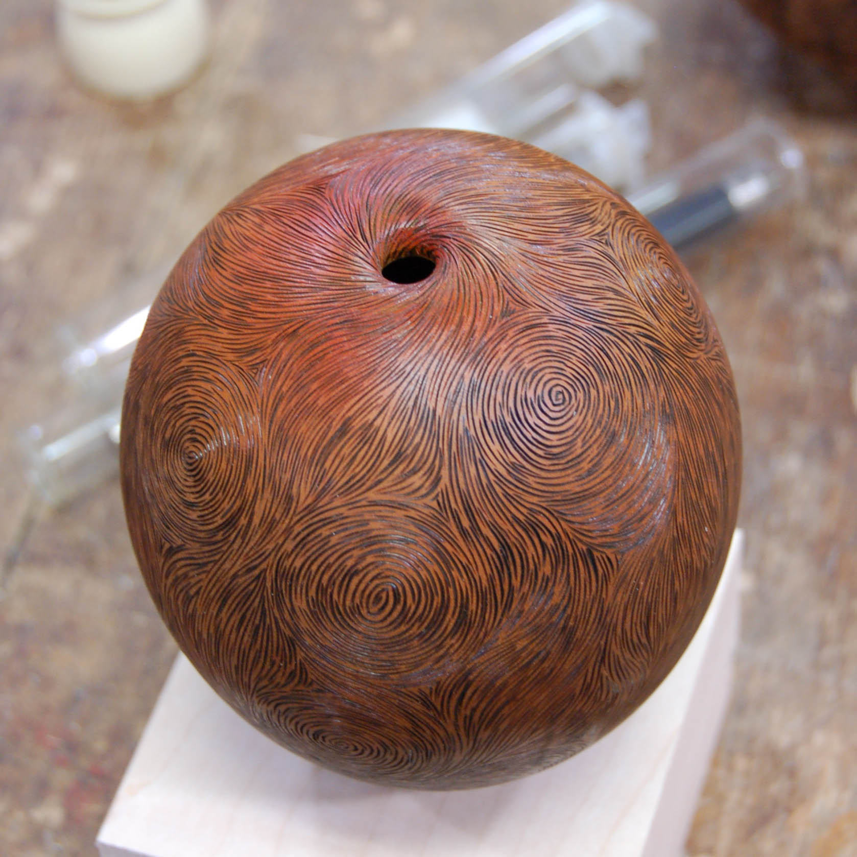  If you were there, John shared his secrets of how he hollowed this vessel, as well as how he created his signature look. 