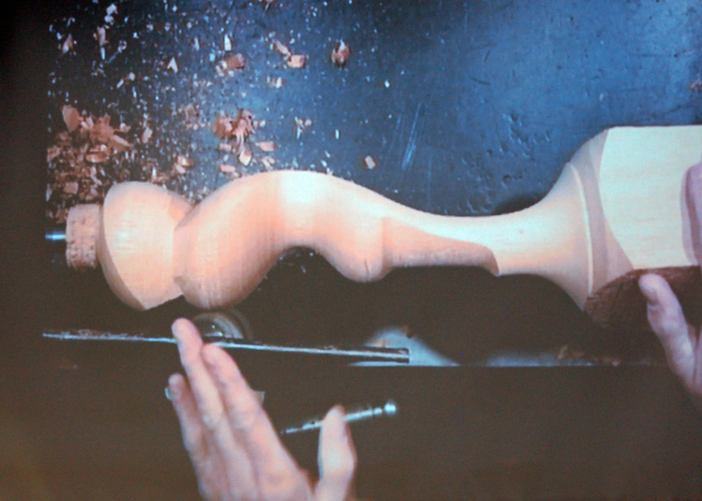 Mark now turns the top of the head using one center.