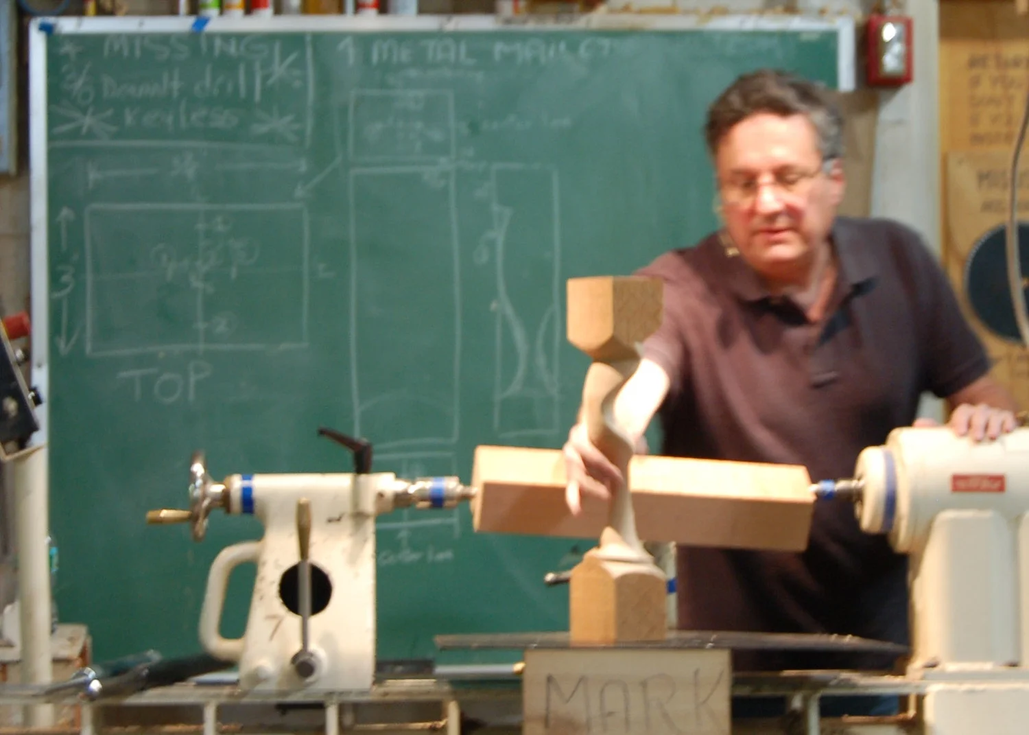 The shape Mark will demonstrate. The blank is mounted off-axis on the lathe.