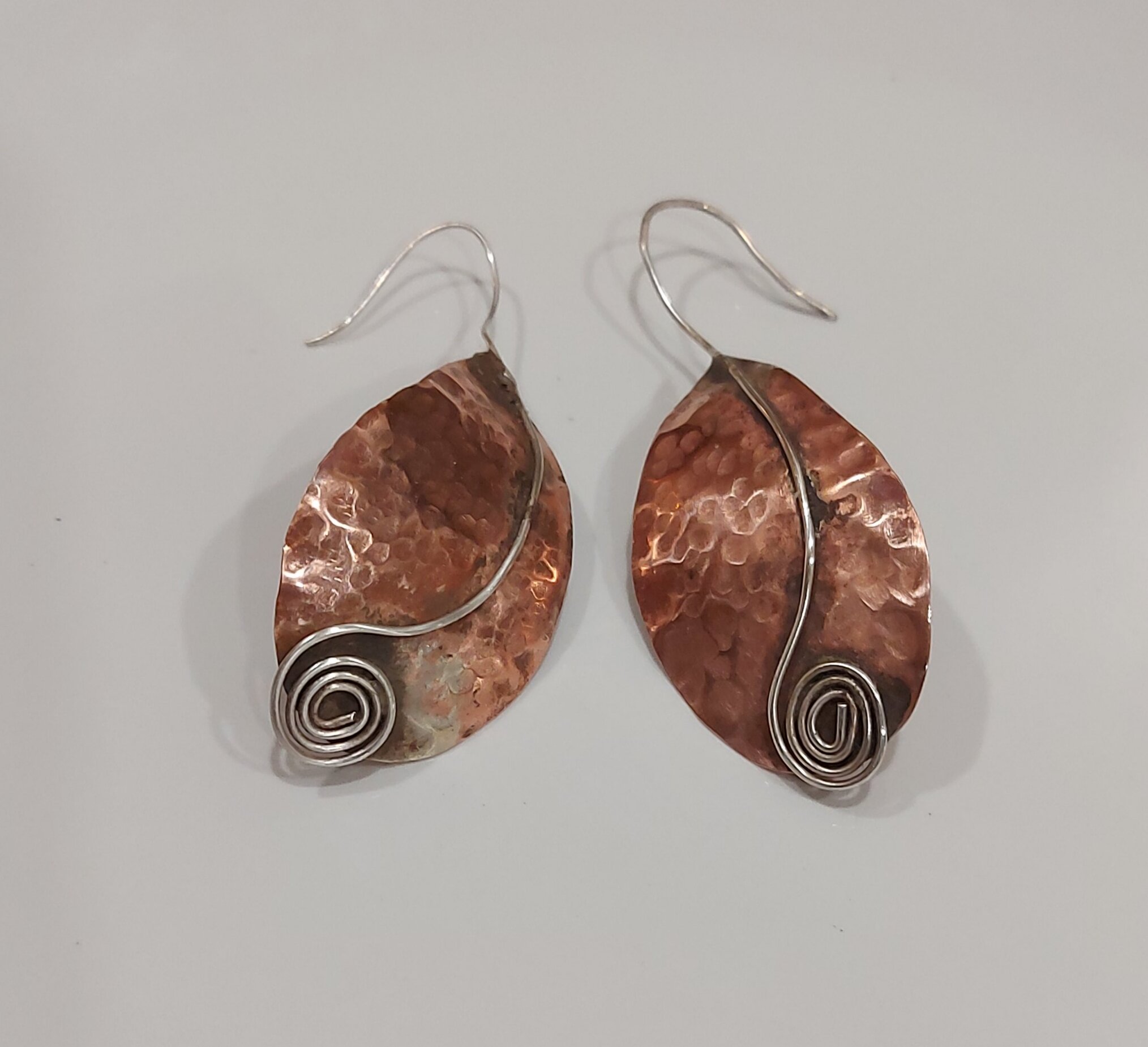 Spiral leaf earrings