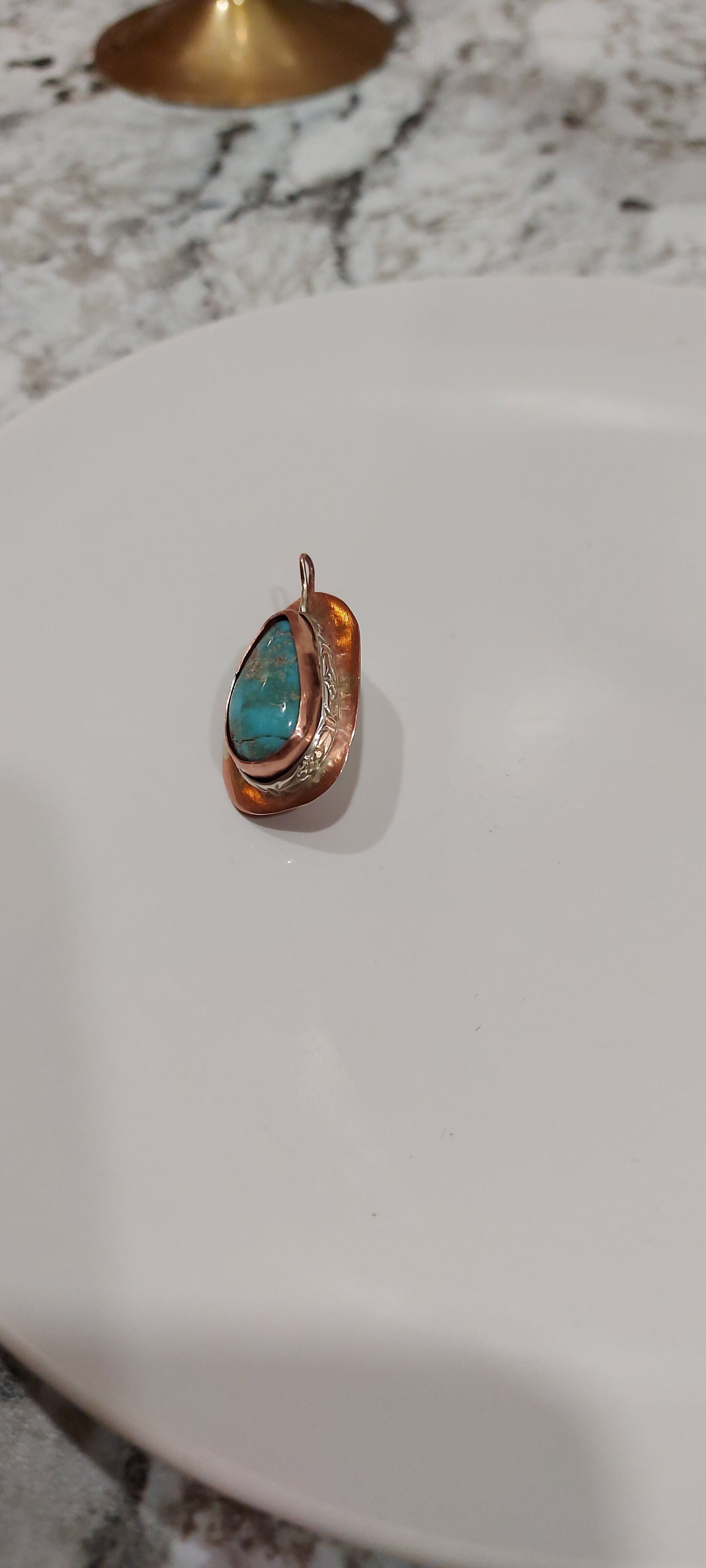 Turquoise/copper pendant