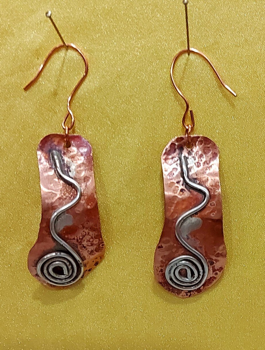 Long spiral earrings