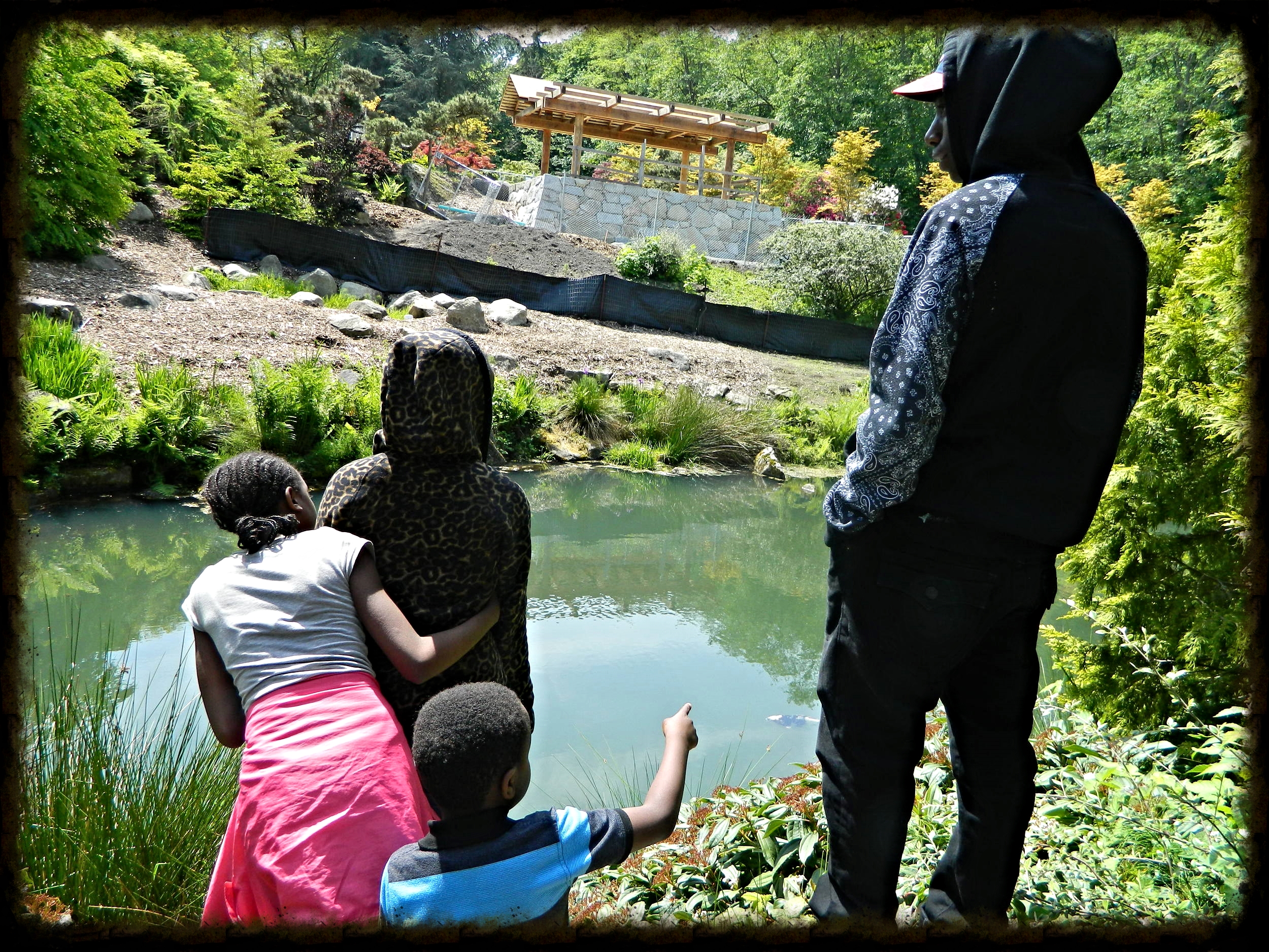 Occasionally the children and youth come together for activities such as going to Kubota Gardens near the church. 