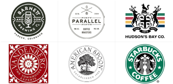 EMBLEM Unlike combination marks, which position text and symbols side-by-side, emblems involve placing text inside of a symbol so that the two are practically inseparable.