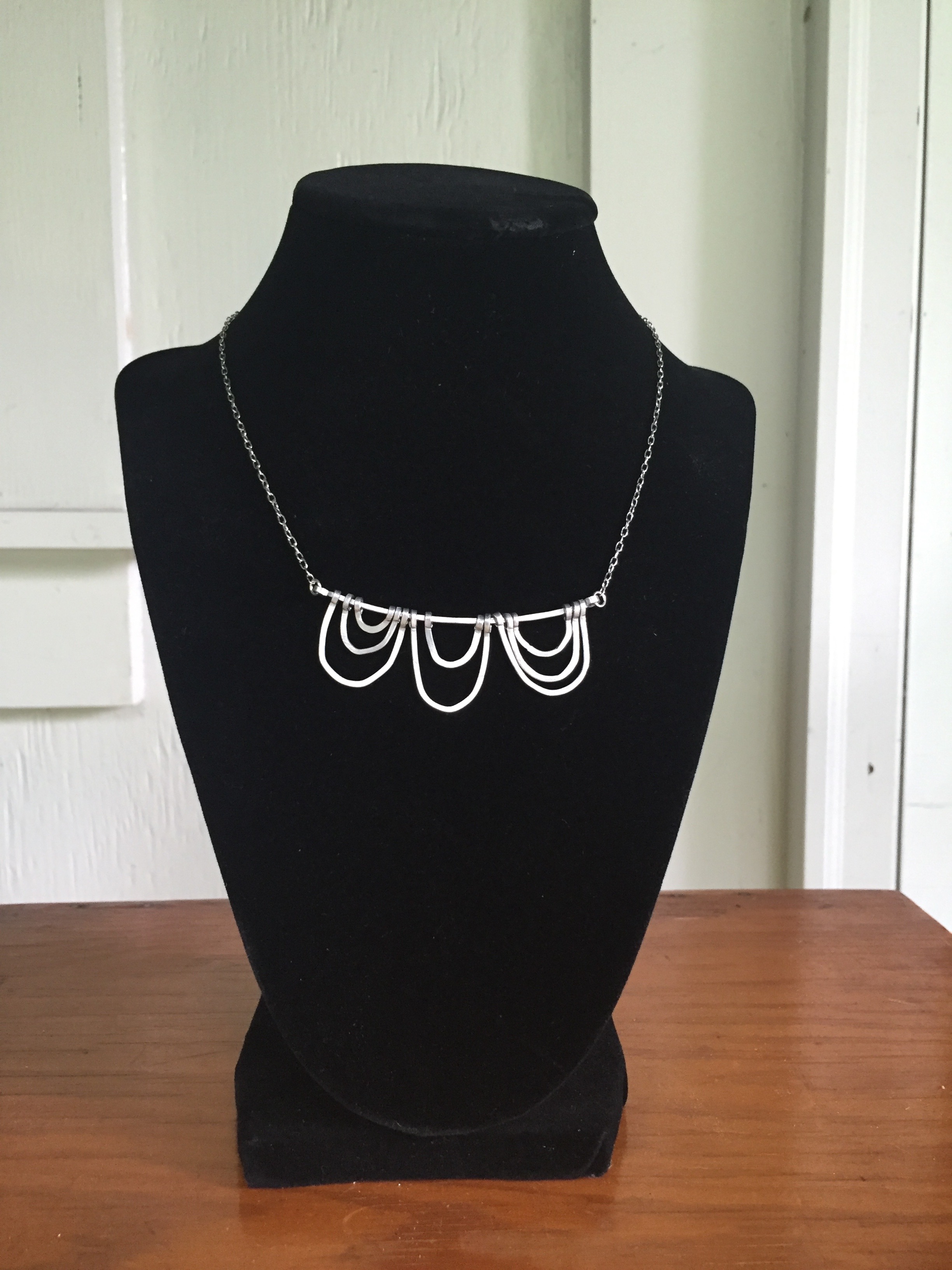 Triple Wave Aluminum Necklace - $40